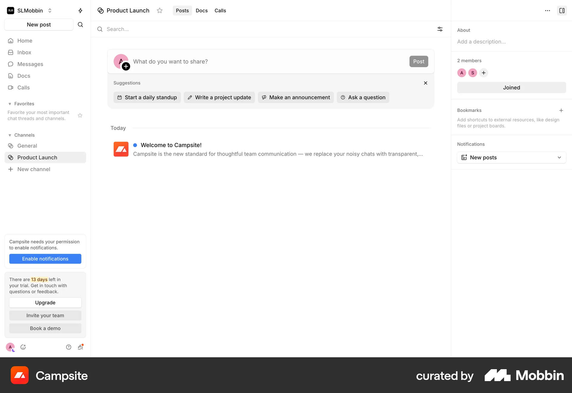 Campsite Web Permission screen