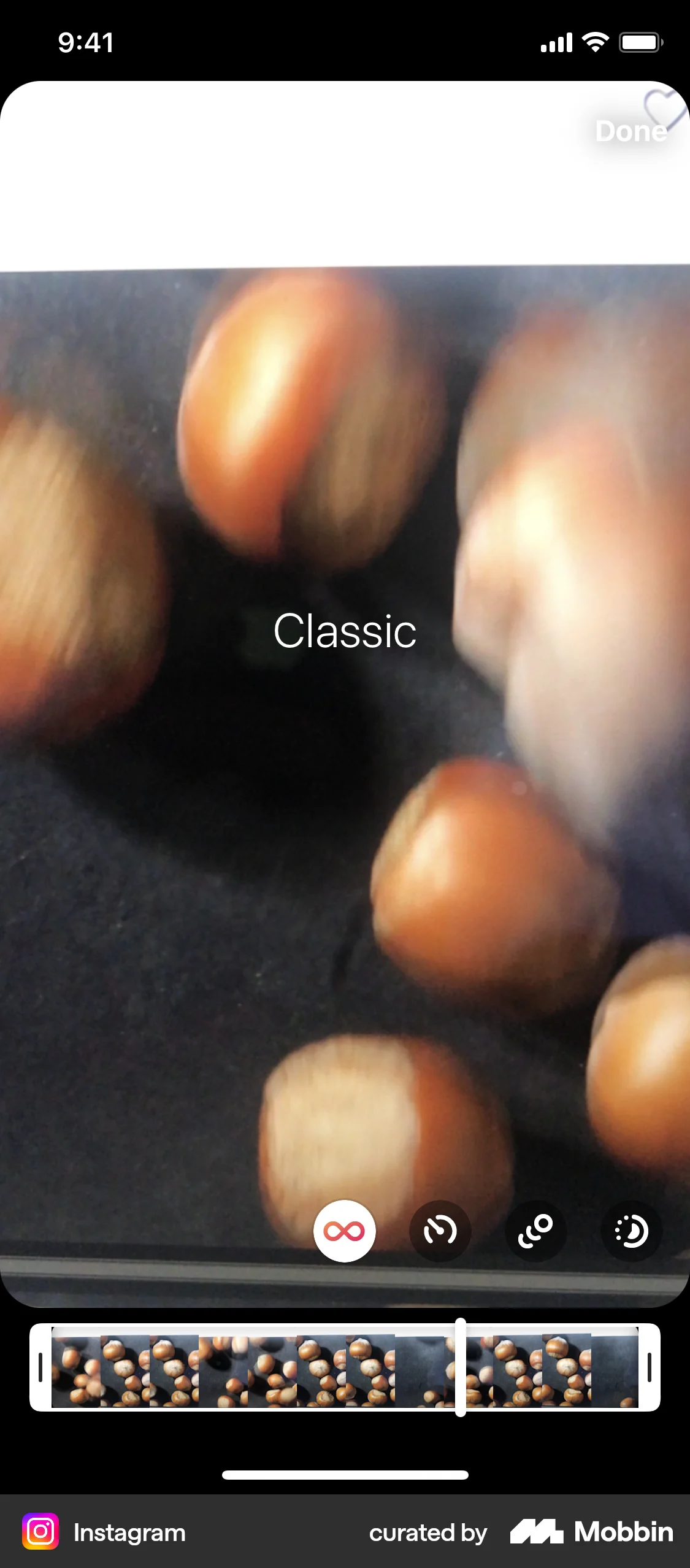 Instagram iOS Media Editor screen