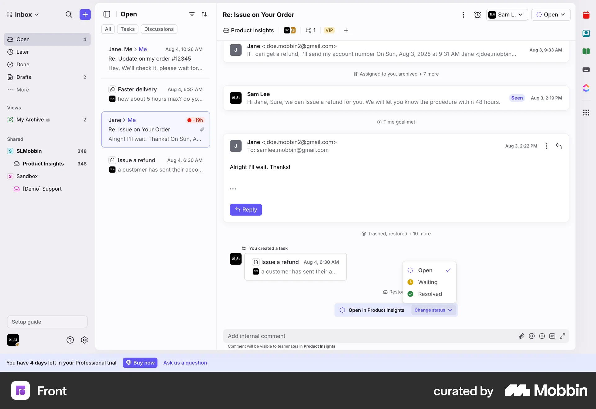 Front Web Set screen