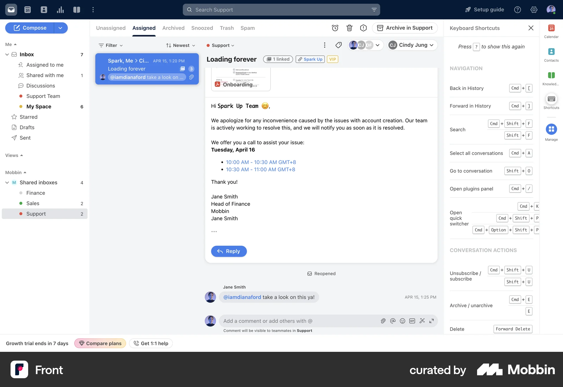 Front Web screen containing Keyboard Key UI element
