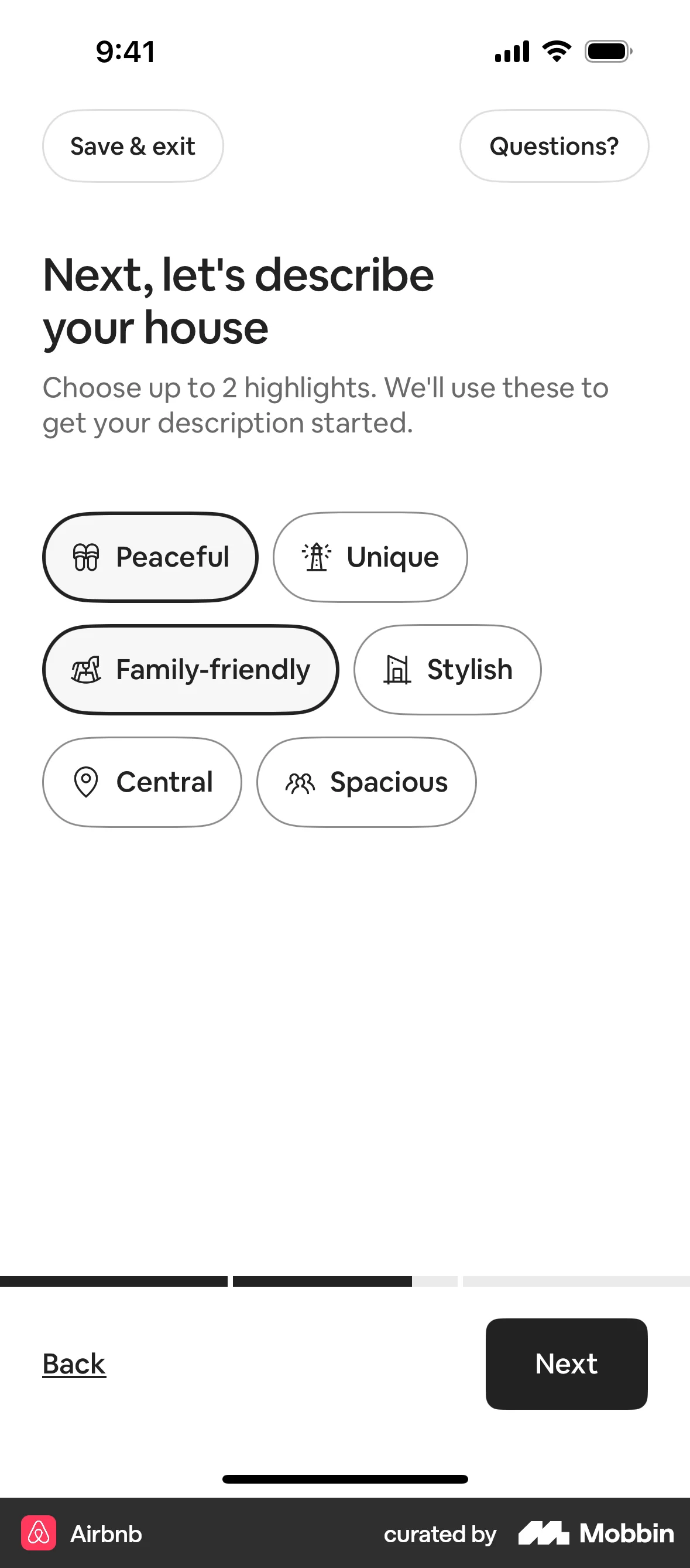 Airbnb iOS screen containing Chip UI element