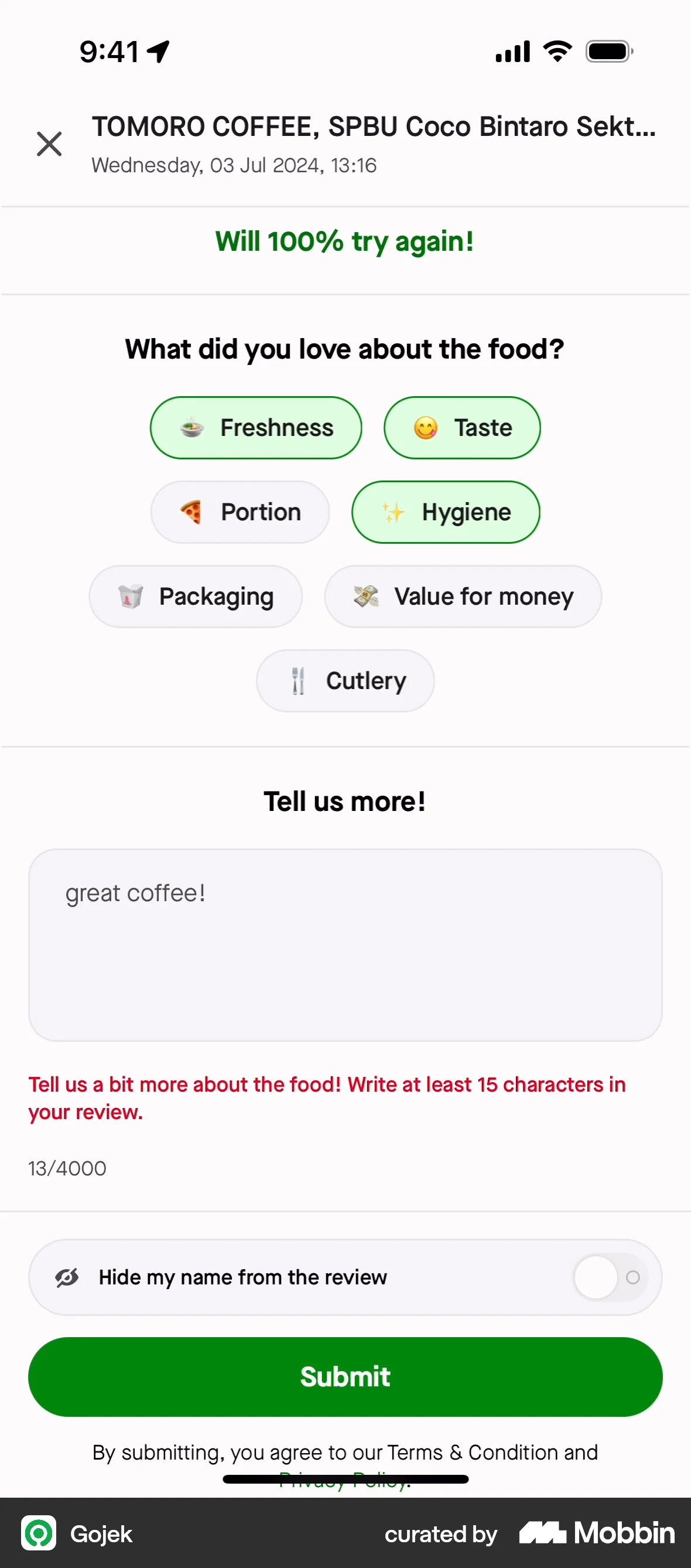 Gojek iOS Error screen