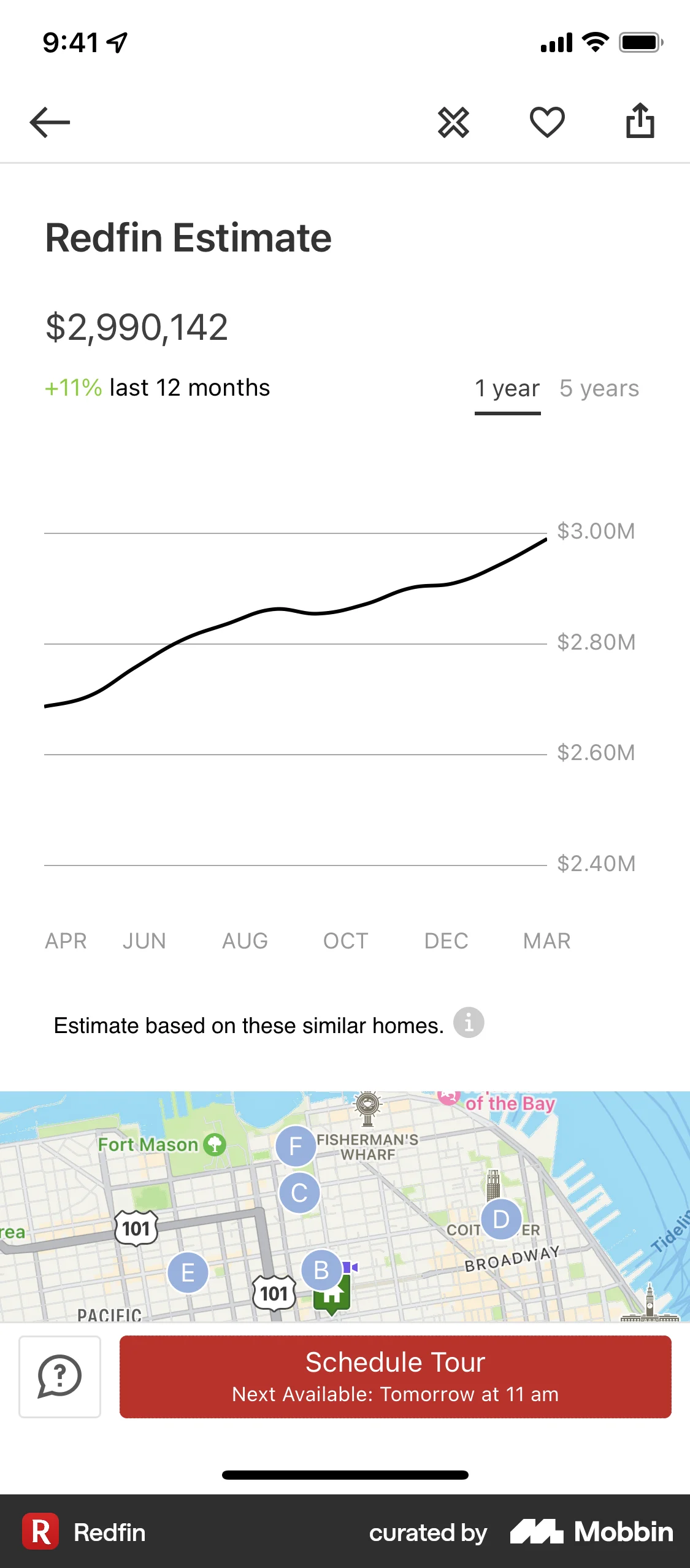 Redfin iOS Real Estate App screen