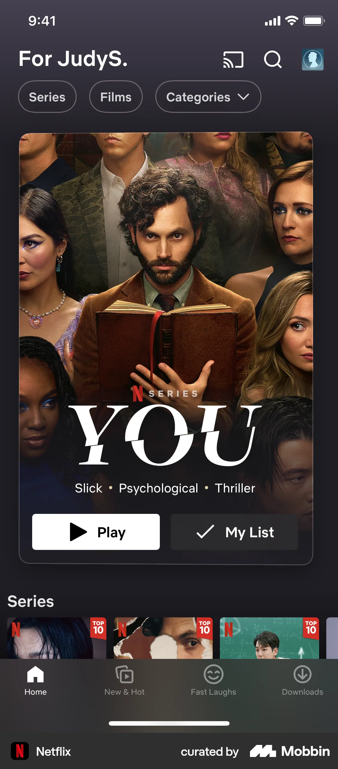 Netflix iOS Home screen
