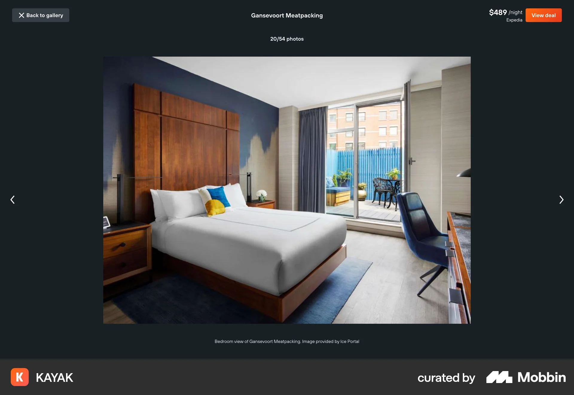 KAYAK Web screen containing Full-Screen Overlay UI element