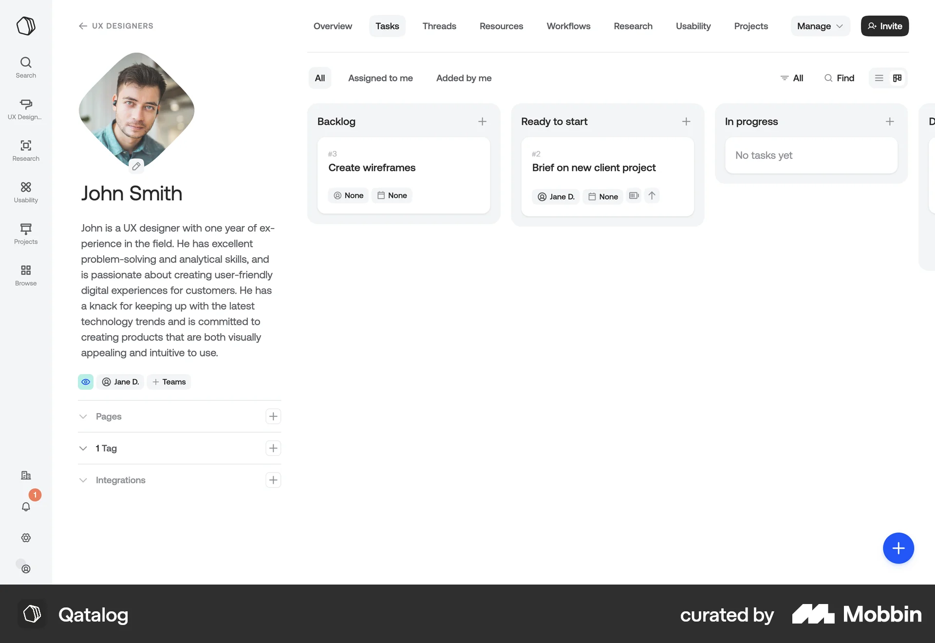 Qatalog Web screen containing Segmented Control UI element