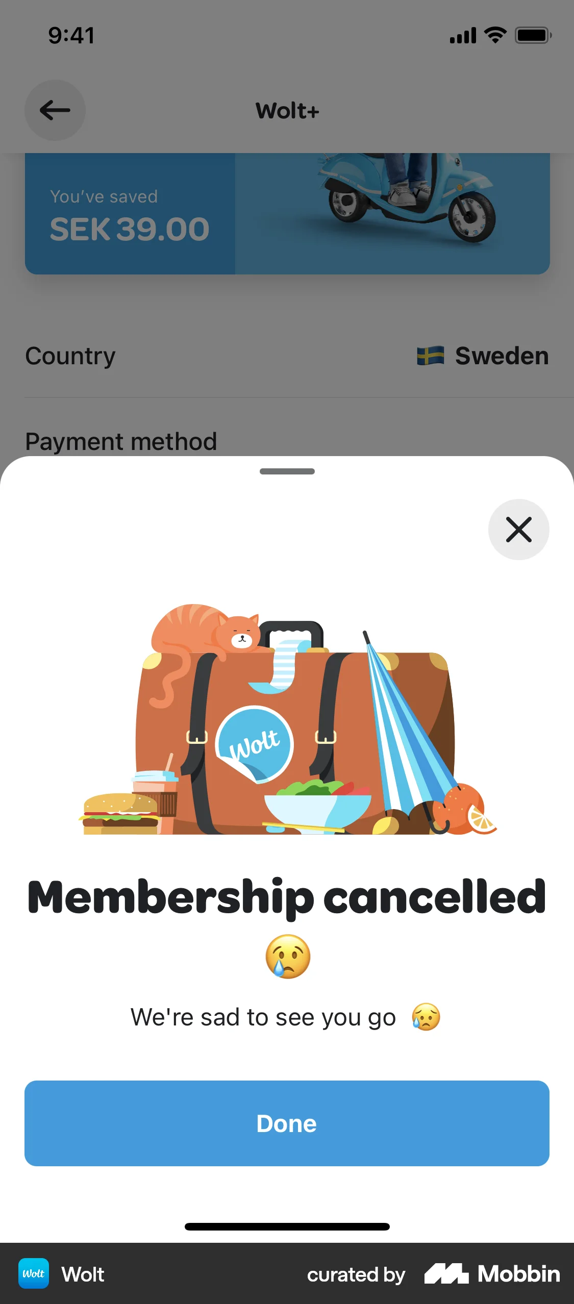 Wolt Delivery screen