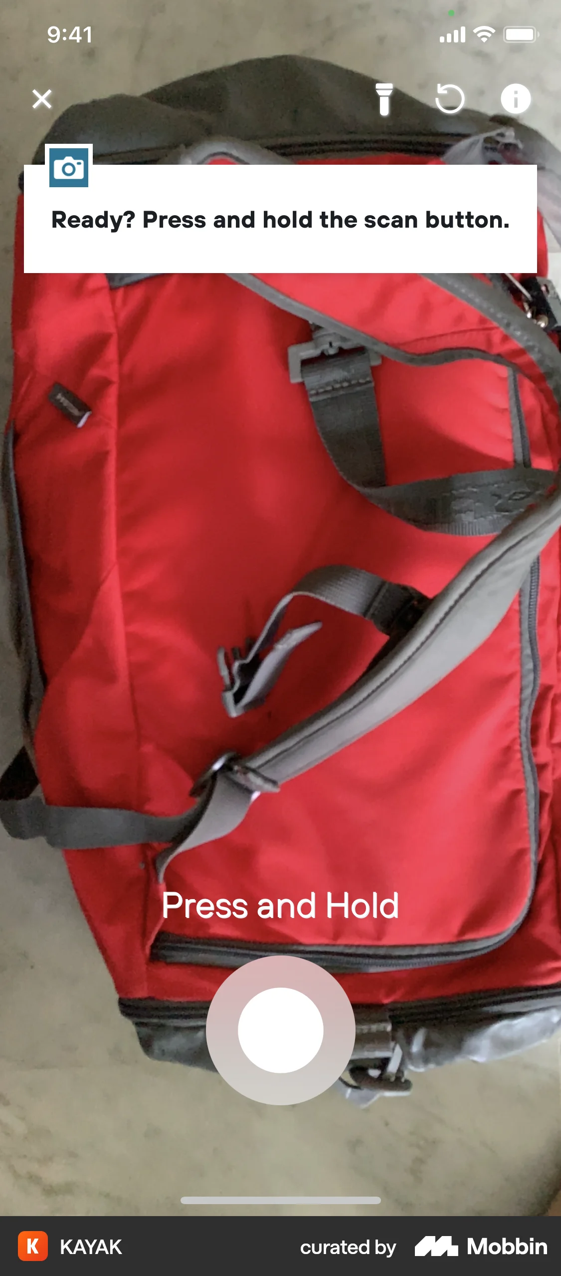 KAYAK iOS Camera & Scanner screen