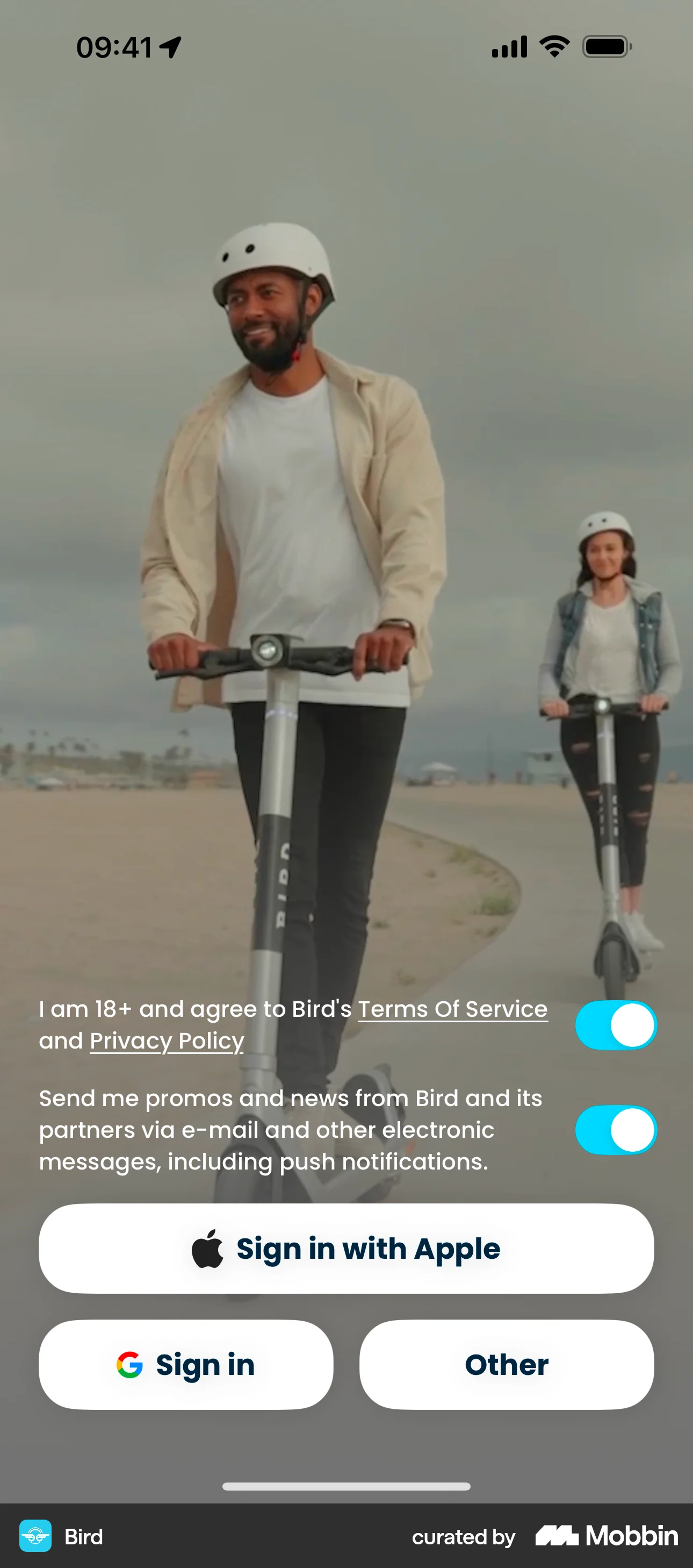 Bird iOS Welcome & Get Started screen