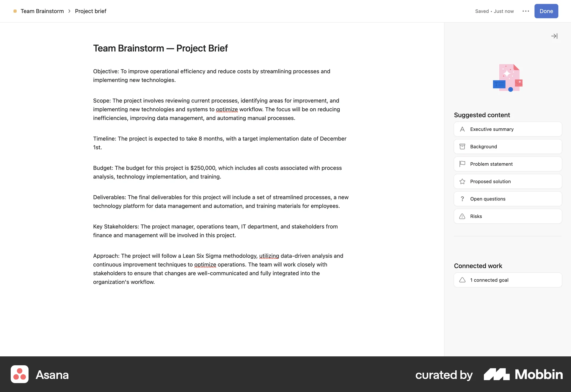 Asana Web screen containing Full-Screen Overlay UI element