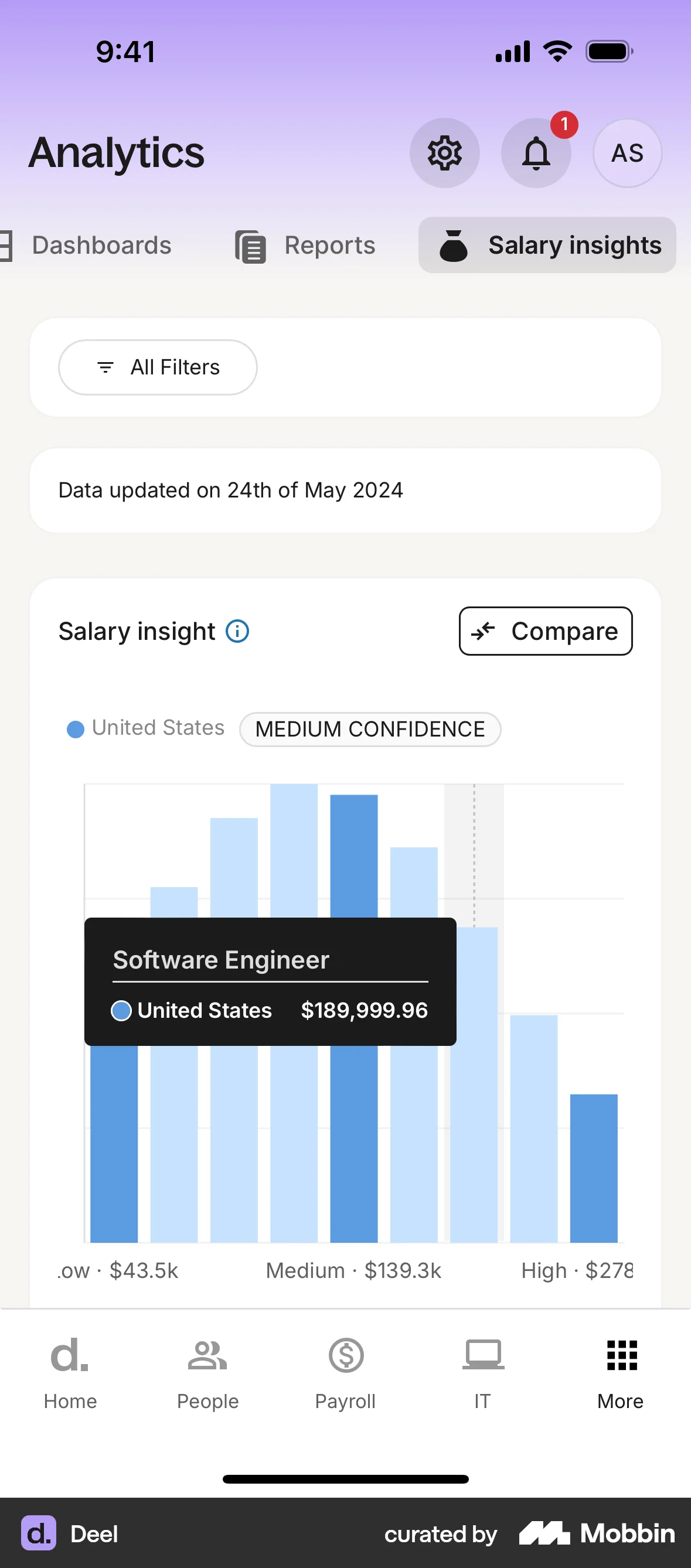 Deel iOS screen containing Tooltip UI element