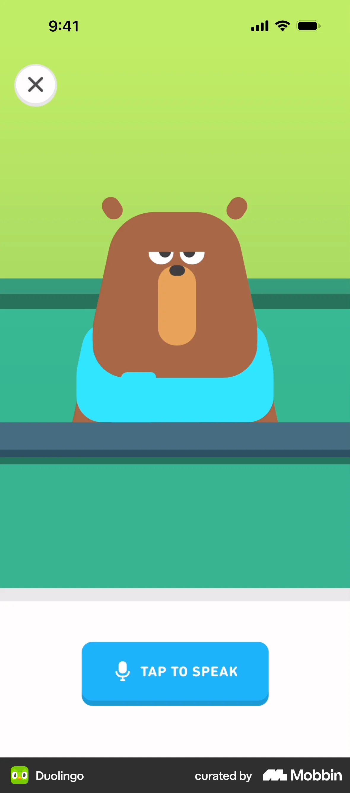 Duolingo iOS Voice UI screen