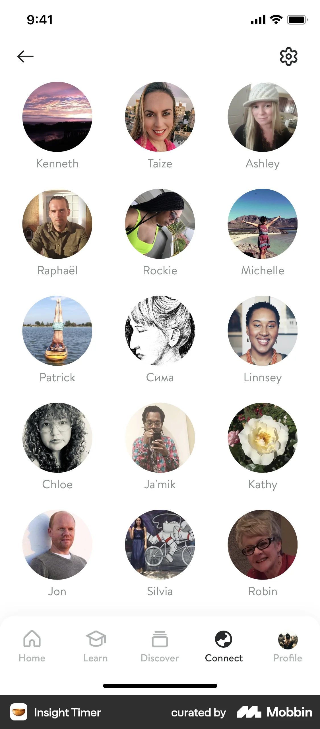 Insight Timer iOS Groups & Community screen