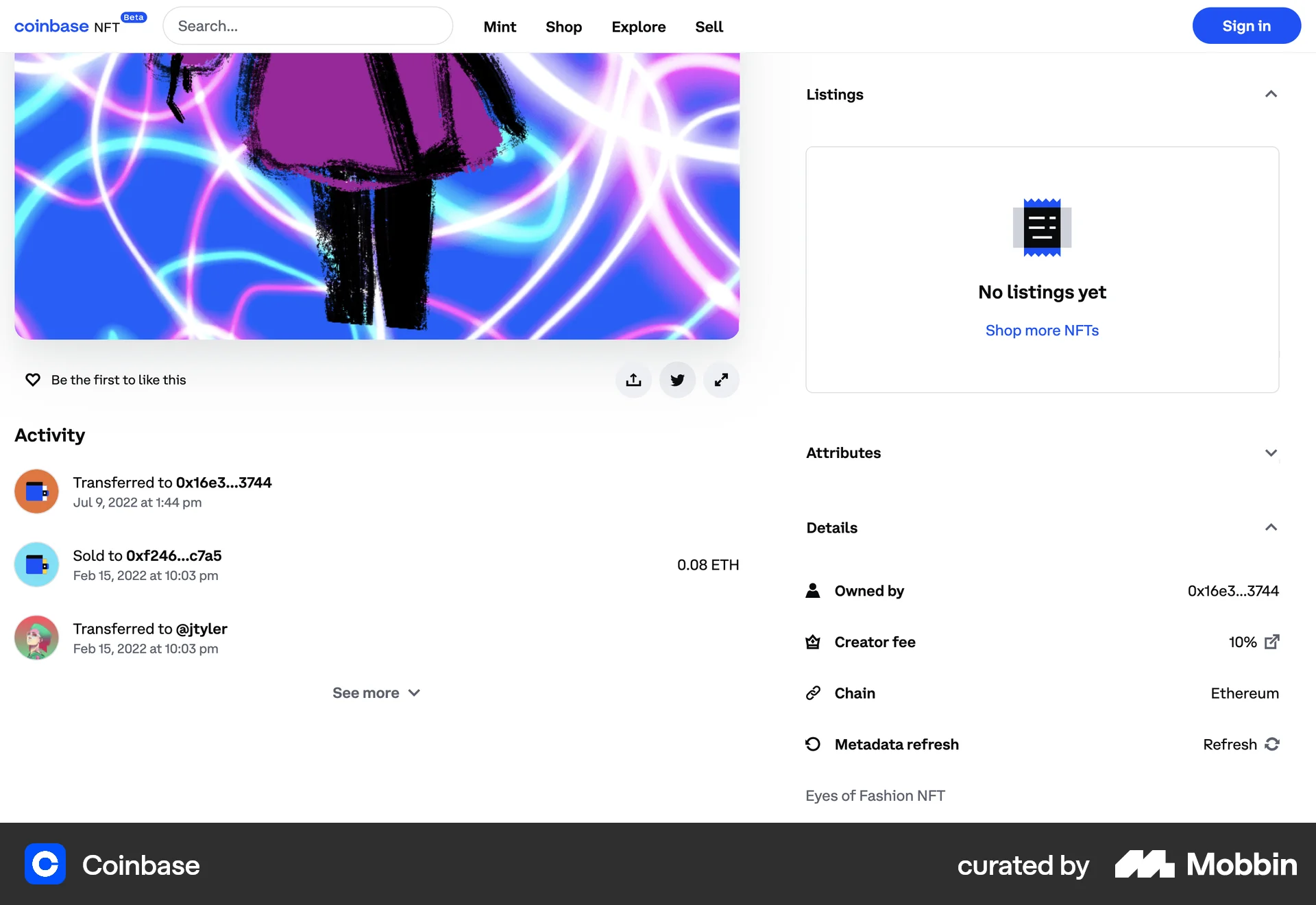 Coinbase Web Notifications screen