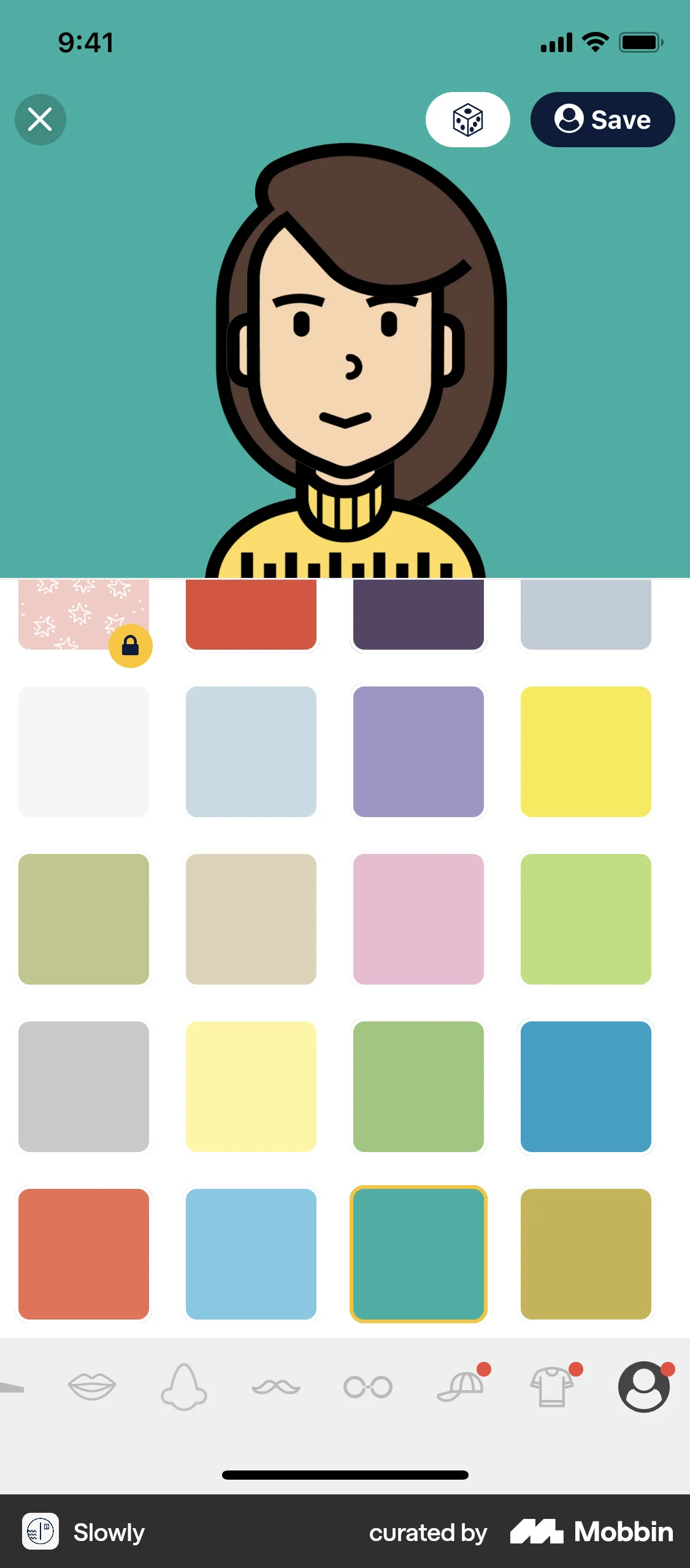 Slowly iOS screen containing Color Picker UI element