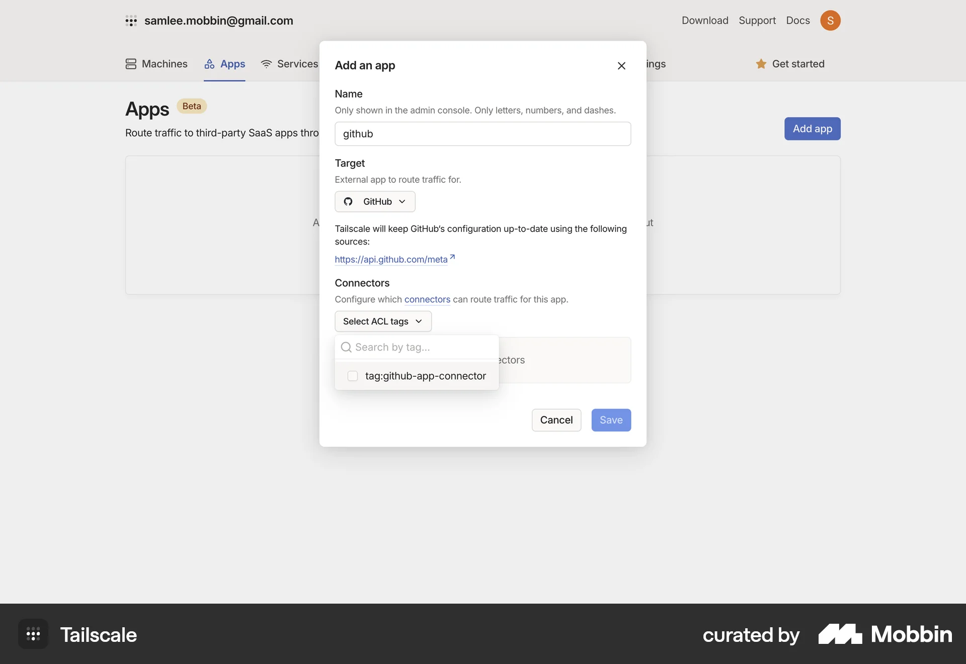 Tailscale Web Utilities App screen