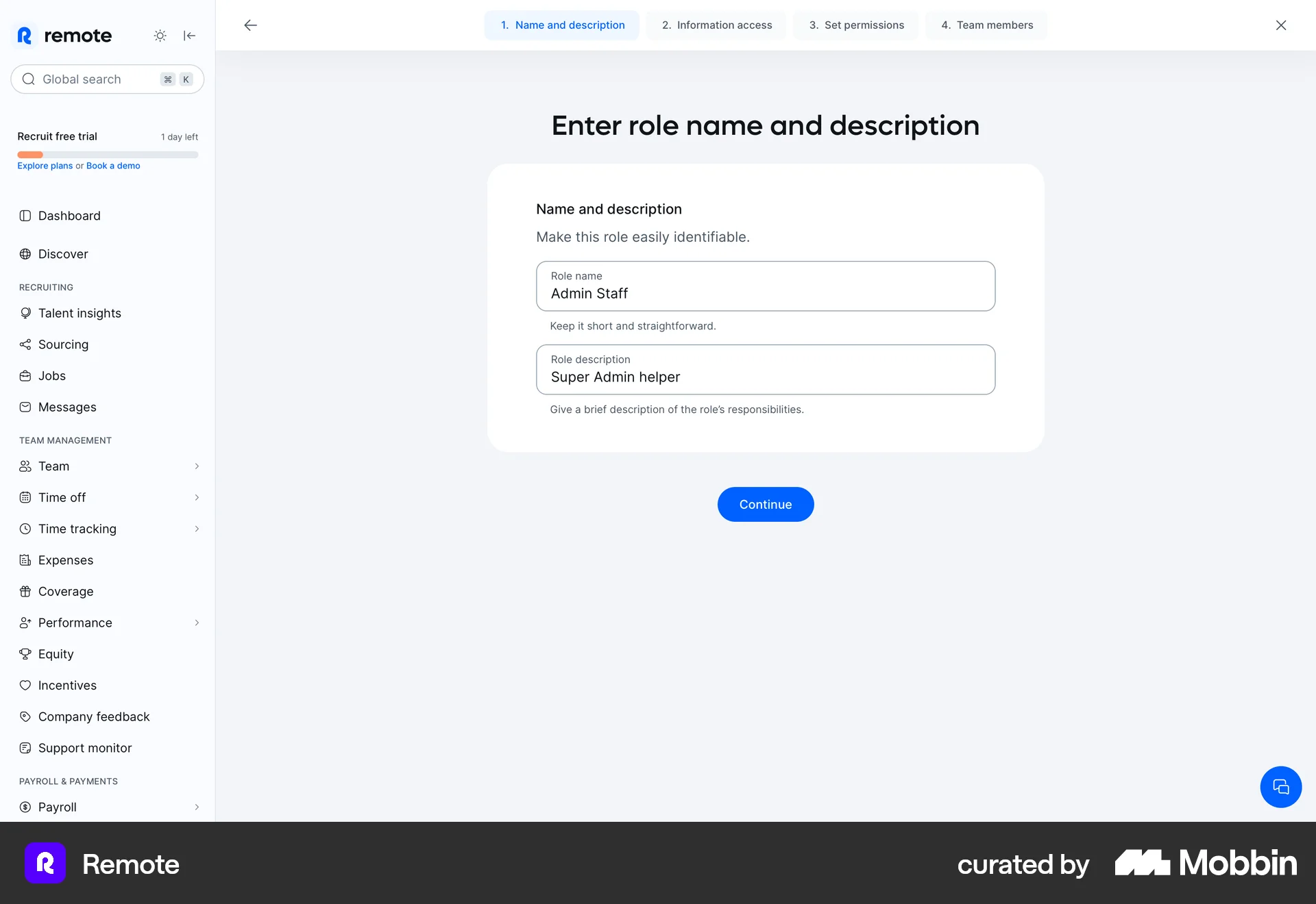 Remote Web Wizard UI screen