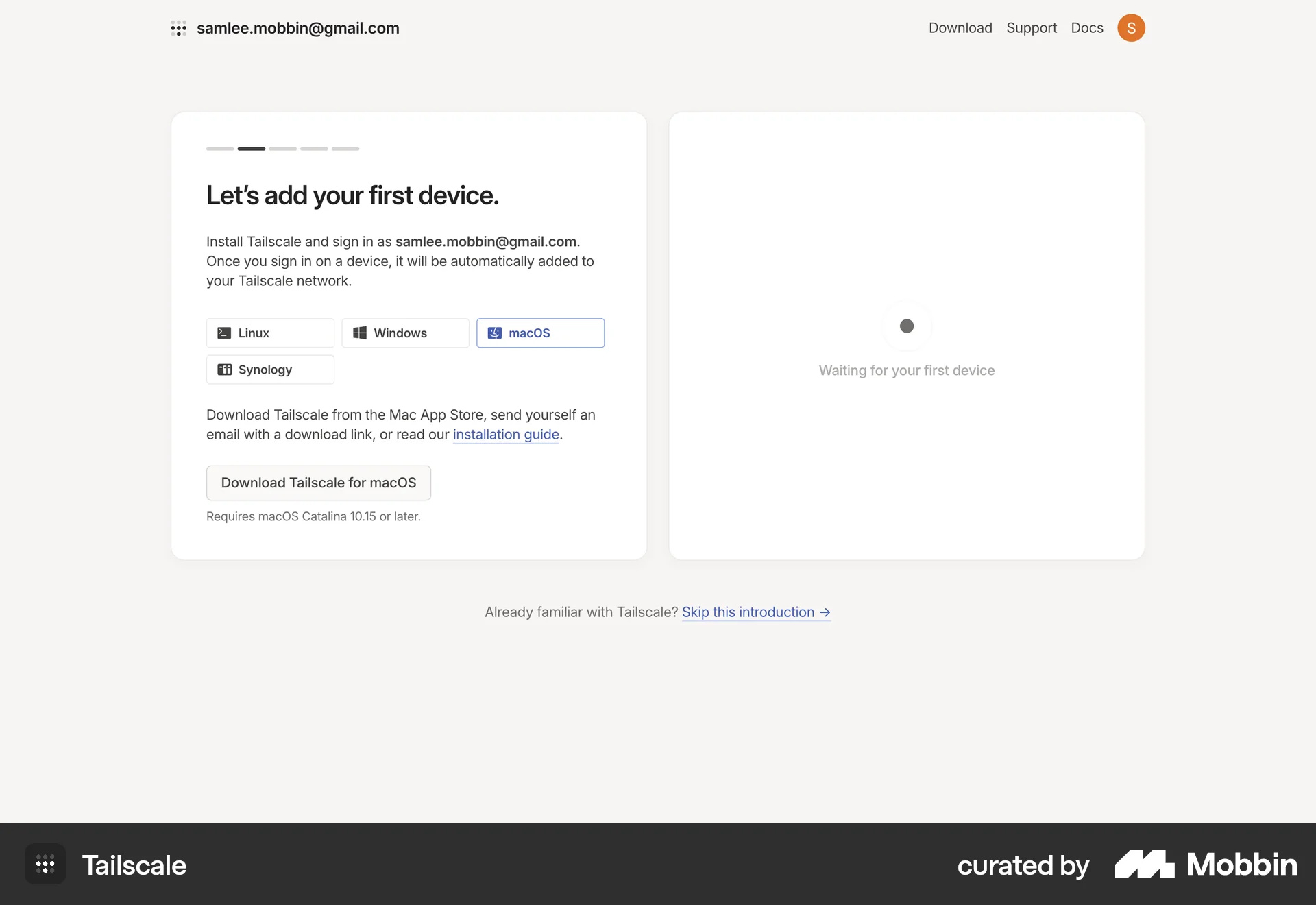 Tailscale Web Utilities App screen