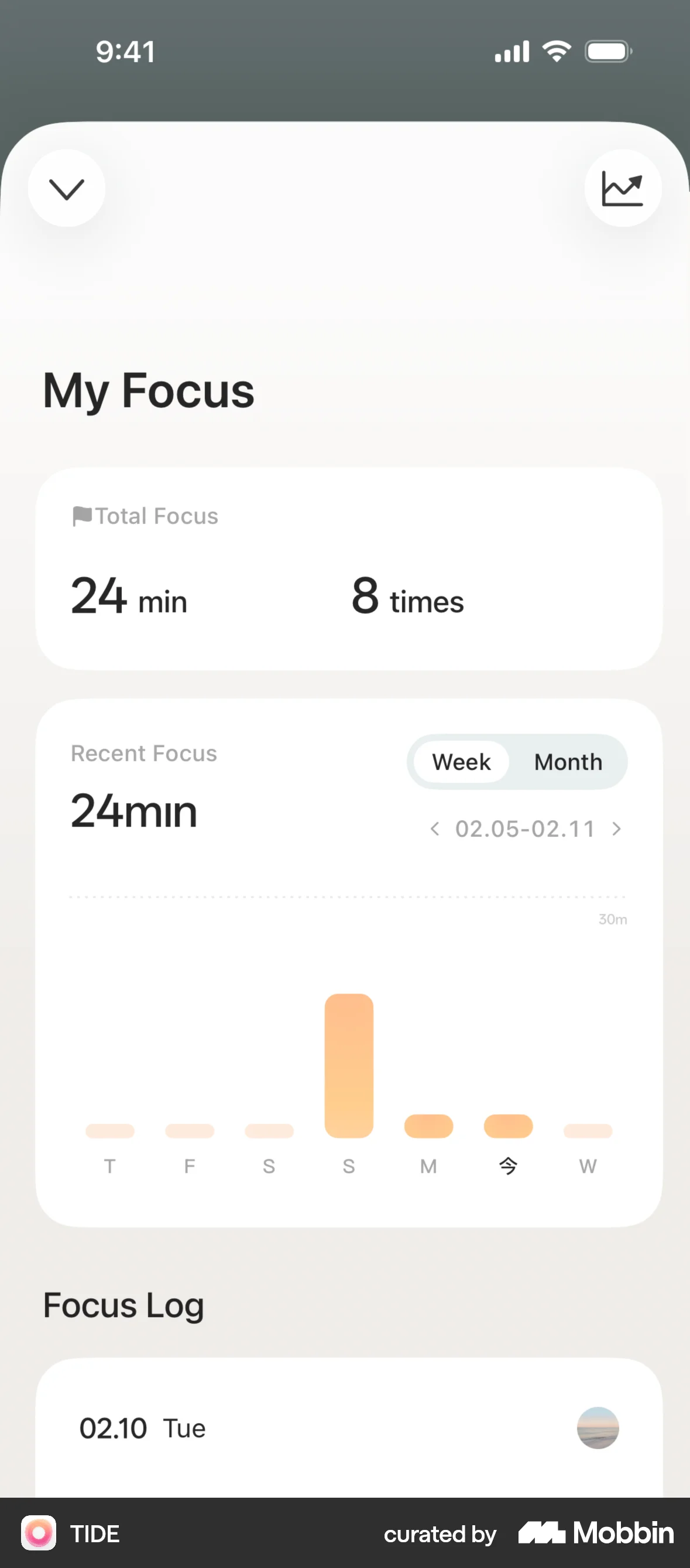 TIDE iOS Mobile App Design screen