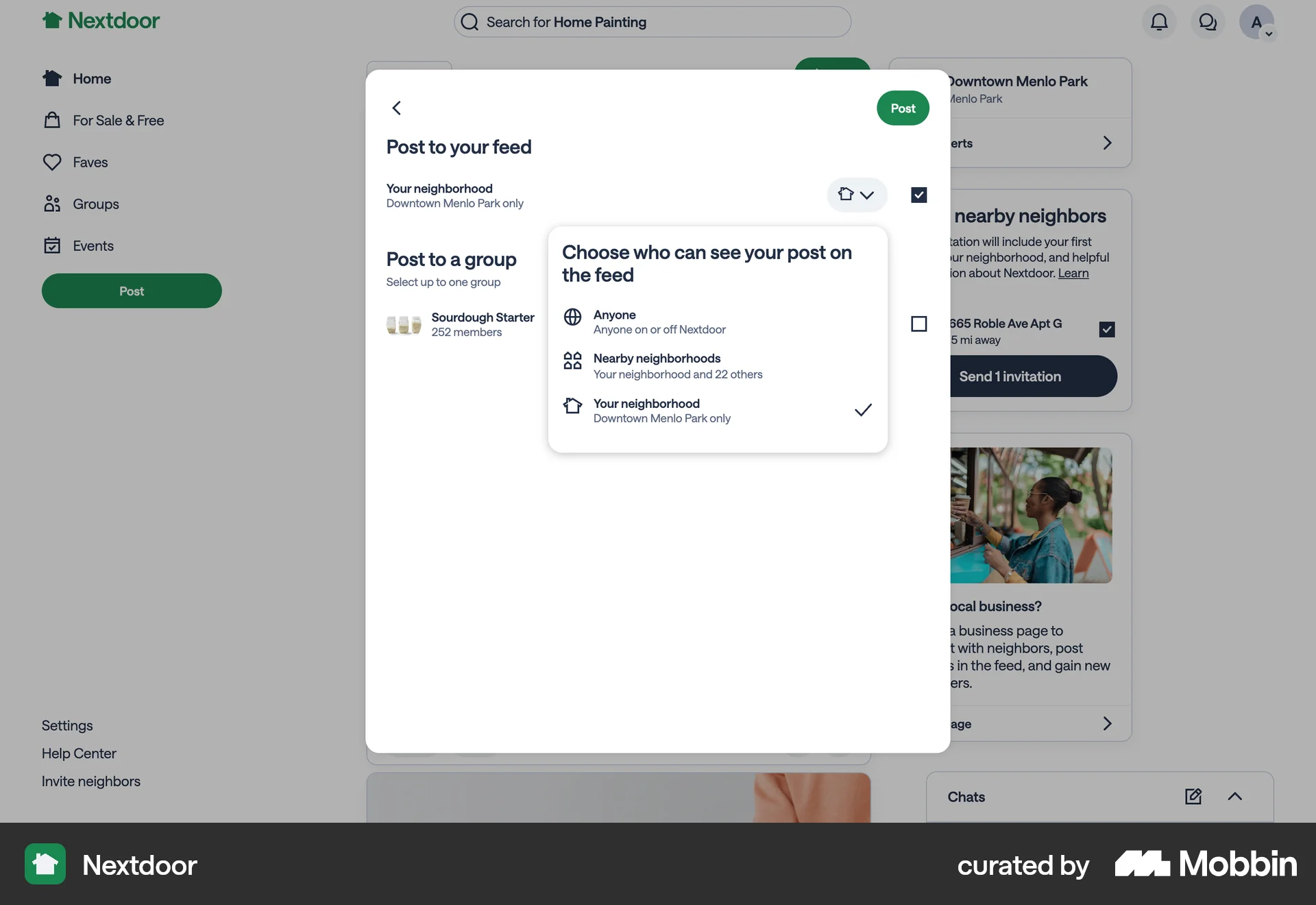 Nextdoor Web Set screen