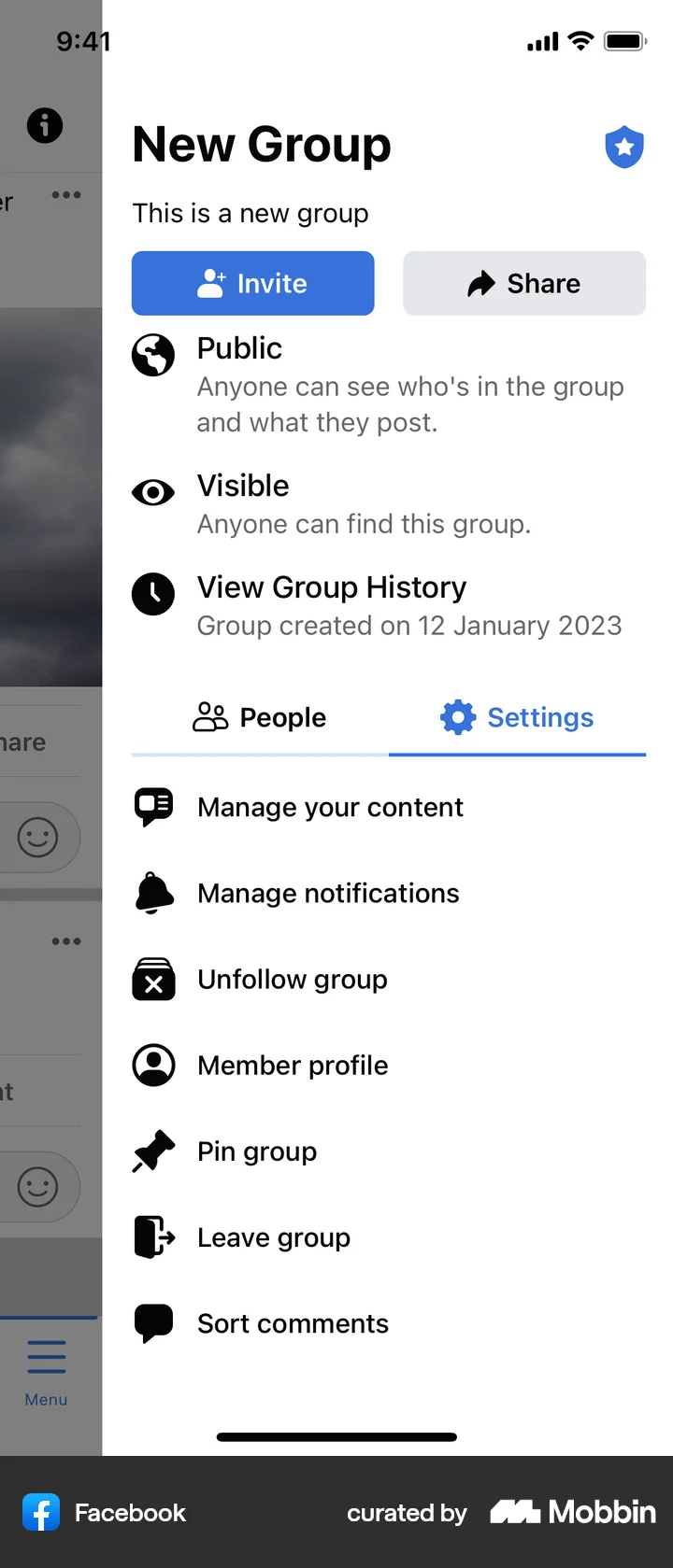 Facebook Group Phone View Facebook iOS Group Settings | Mobbin