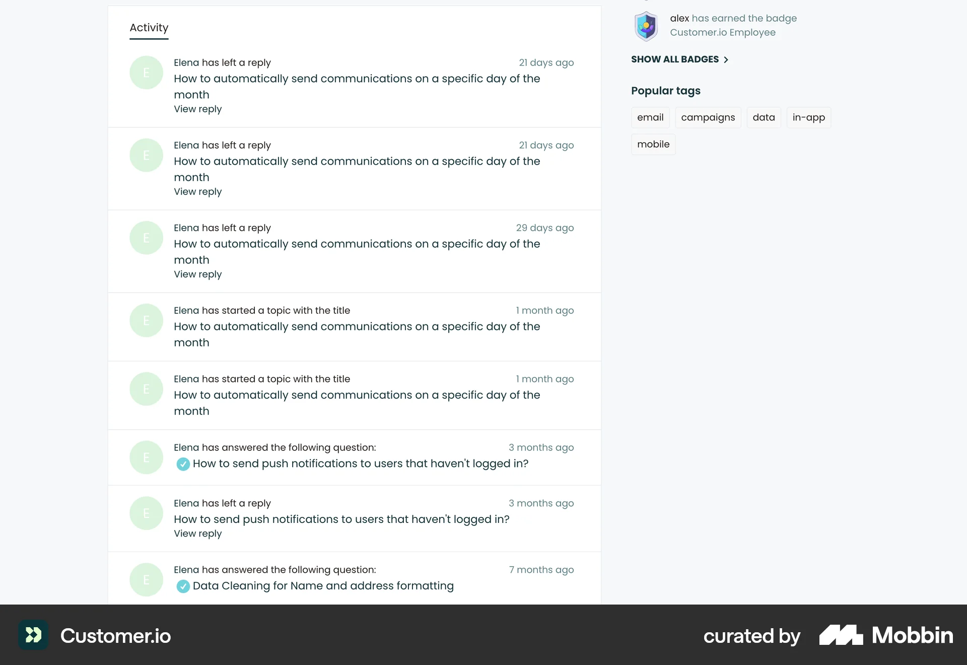 Customer.io Web Notifications screen