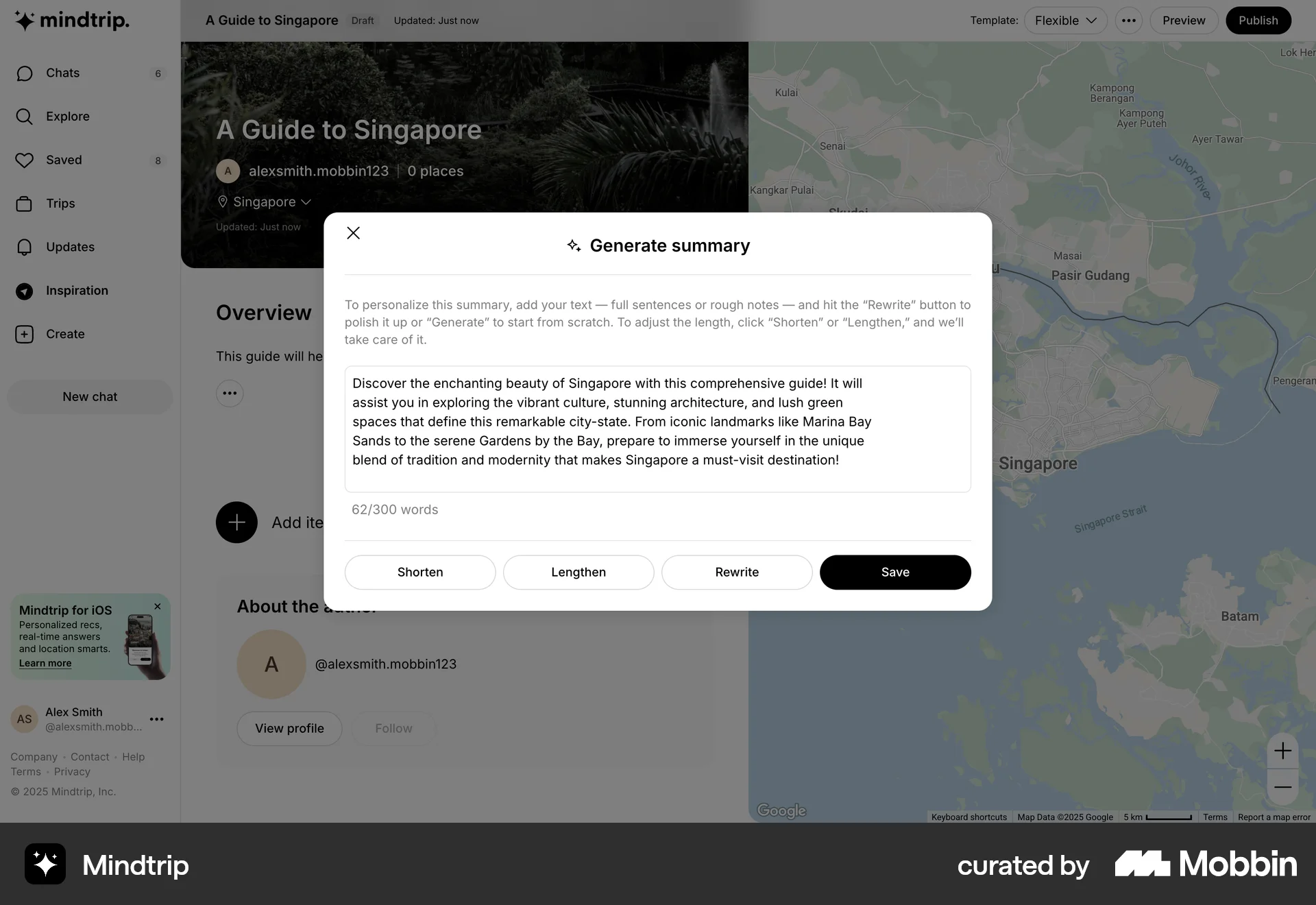Mindtrip Web screen containing Text Field UI element
