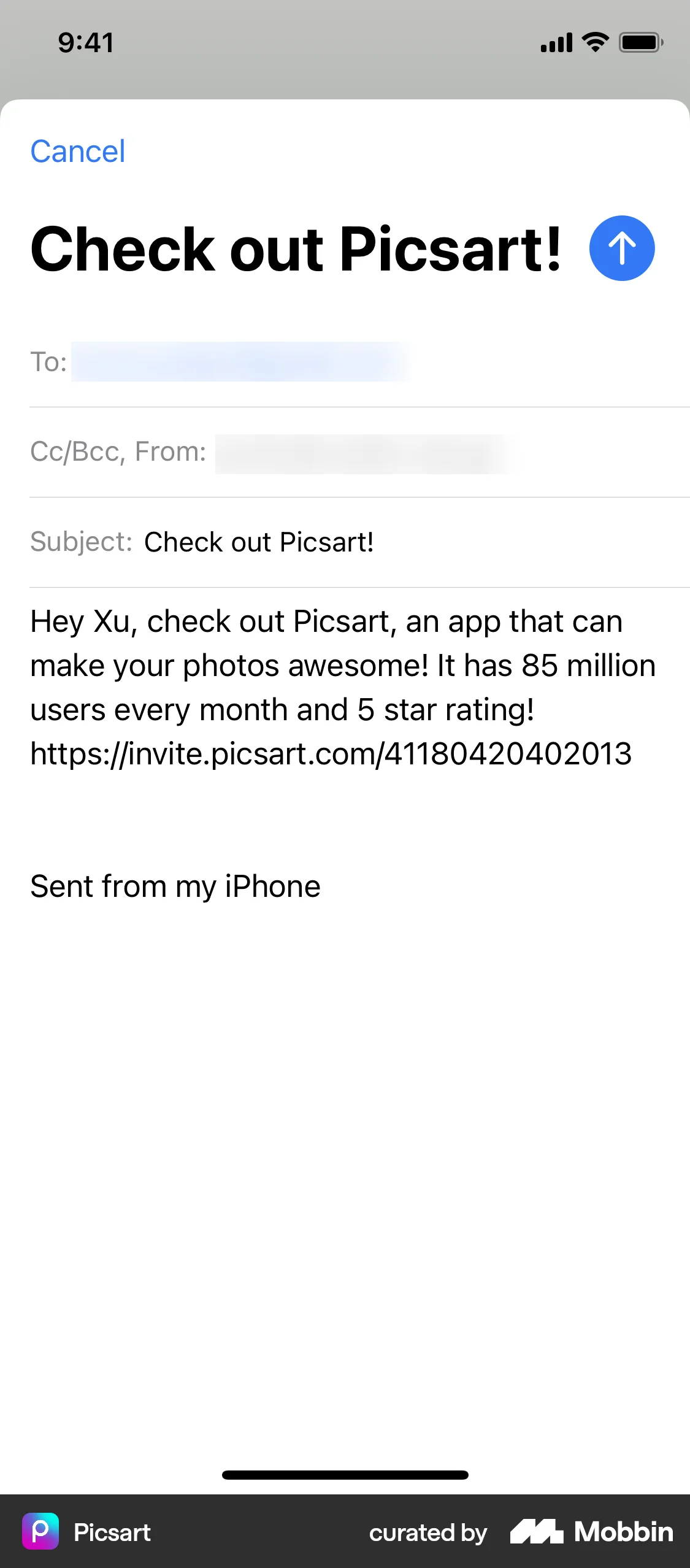 Picsart iOS Browser screen