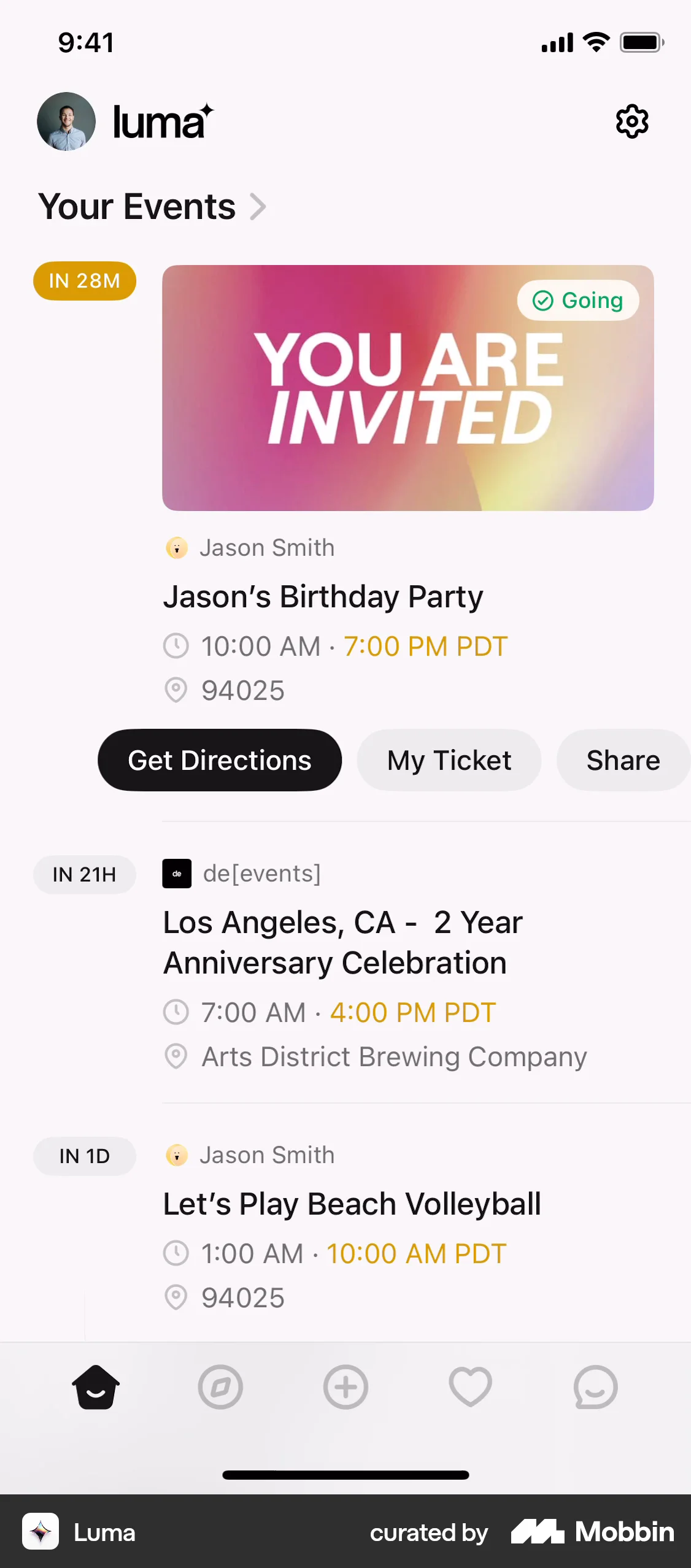 Luma iOS Home screen