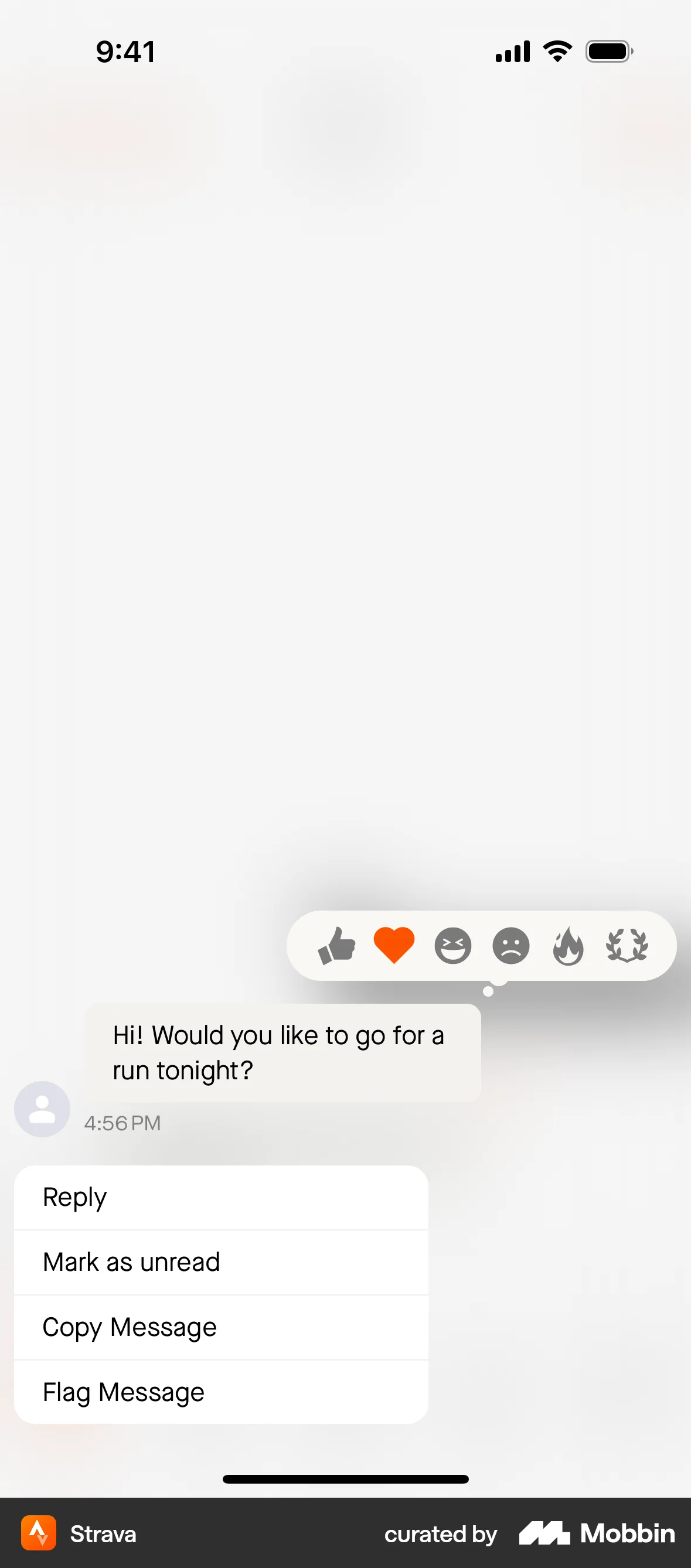 Strava iOS Like & Upvote screen