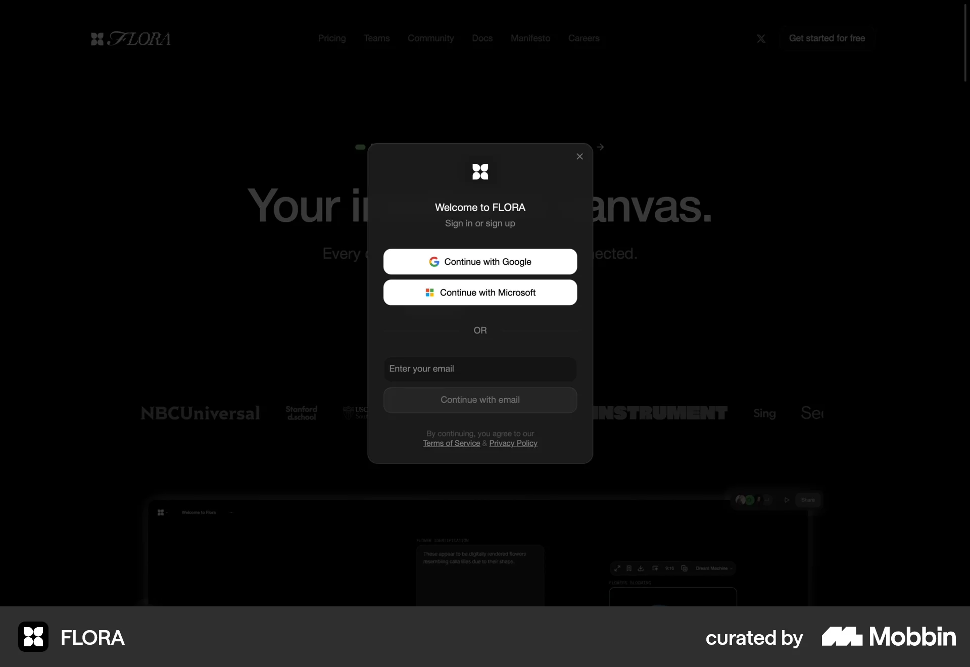 FLORA Web Graphics & Design App screen