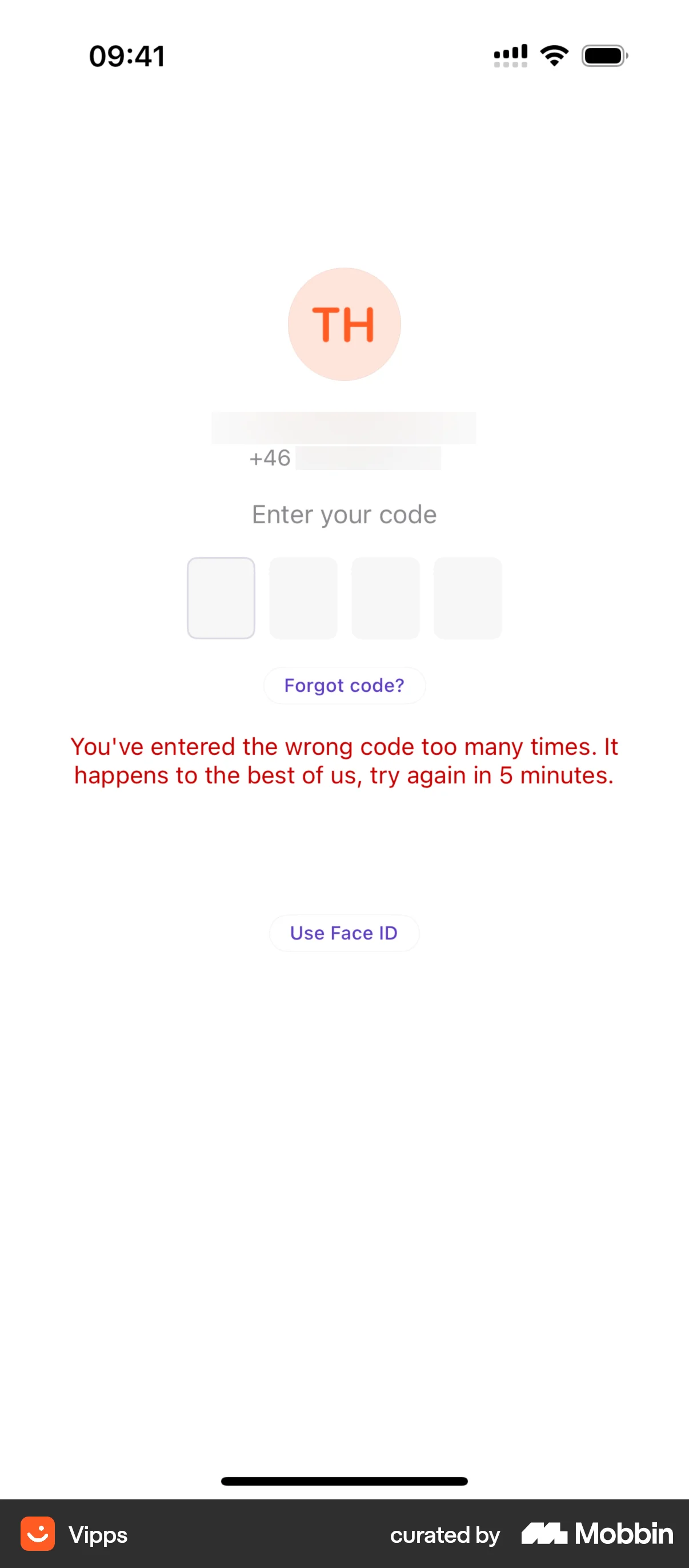 Vipps iOS Error screen