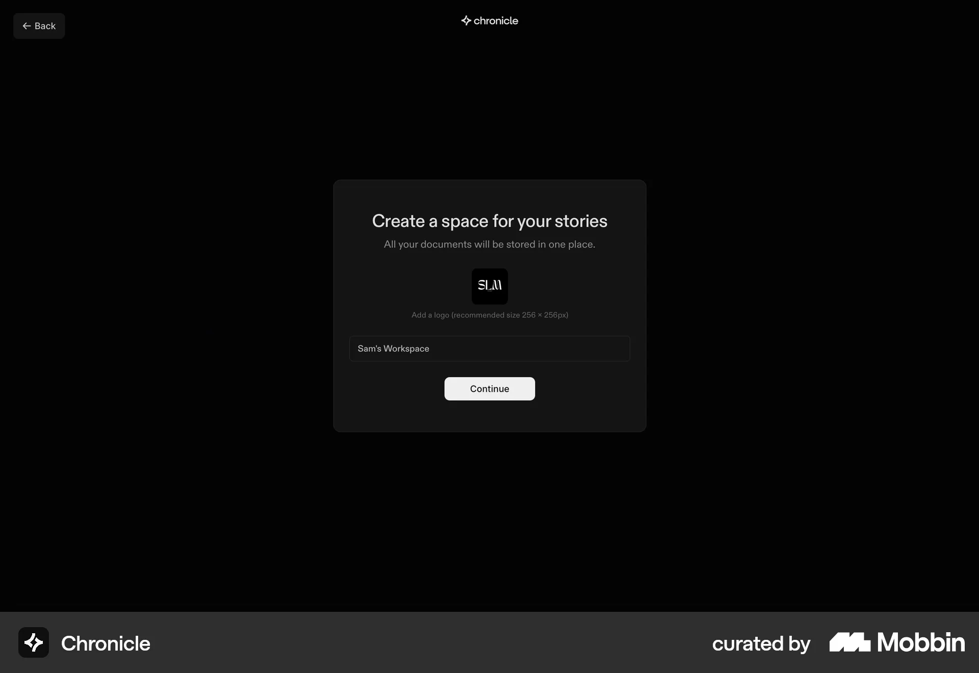 Chronicle Web Add & Create screen