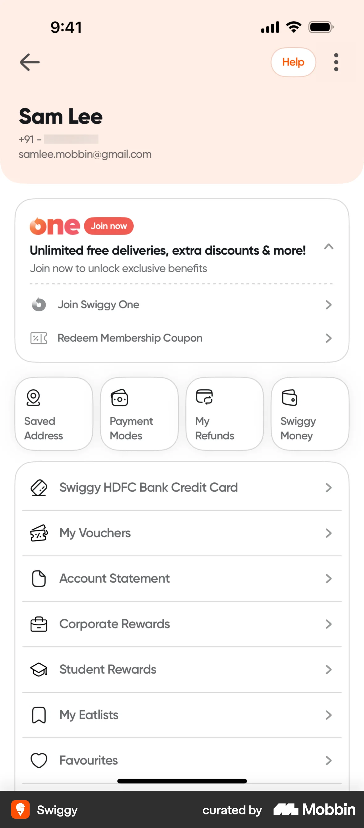 Swiggy iOS Settings & Preferences screen