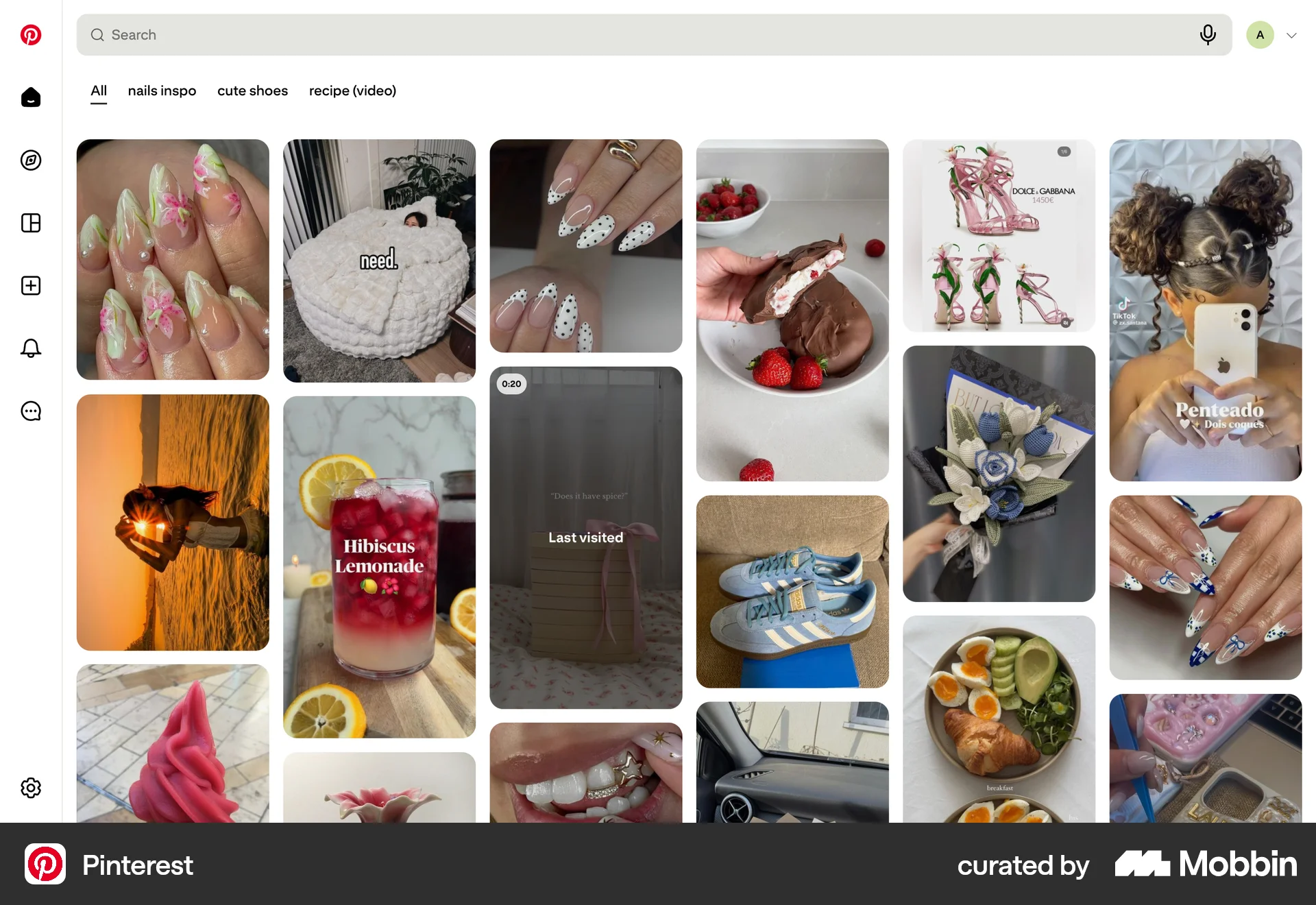Pinterest Web Social Networking App screen