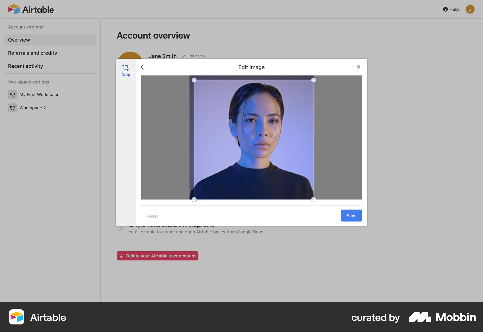 Airtable Web Media Editor screen