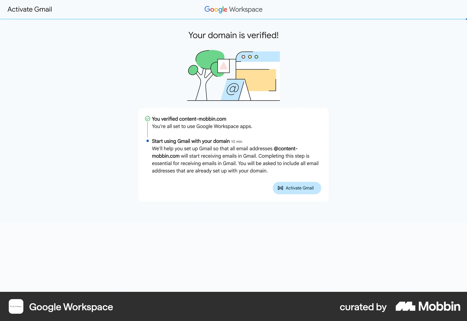 Google Workspace Web Acknowledgement & Success screen