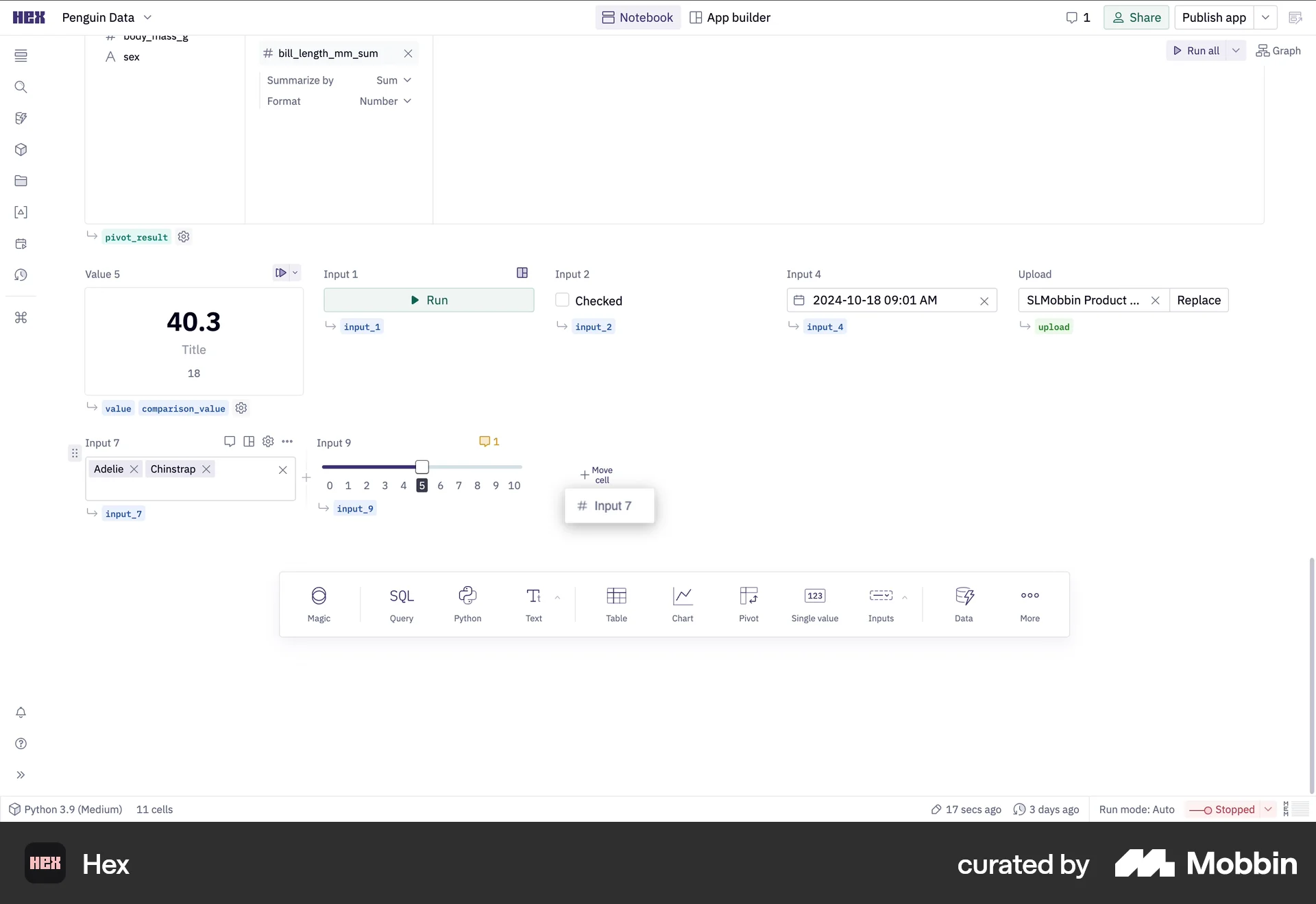 Hex Web Reorder screen