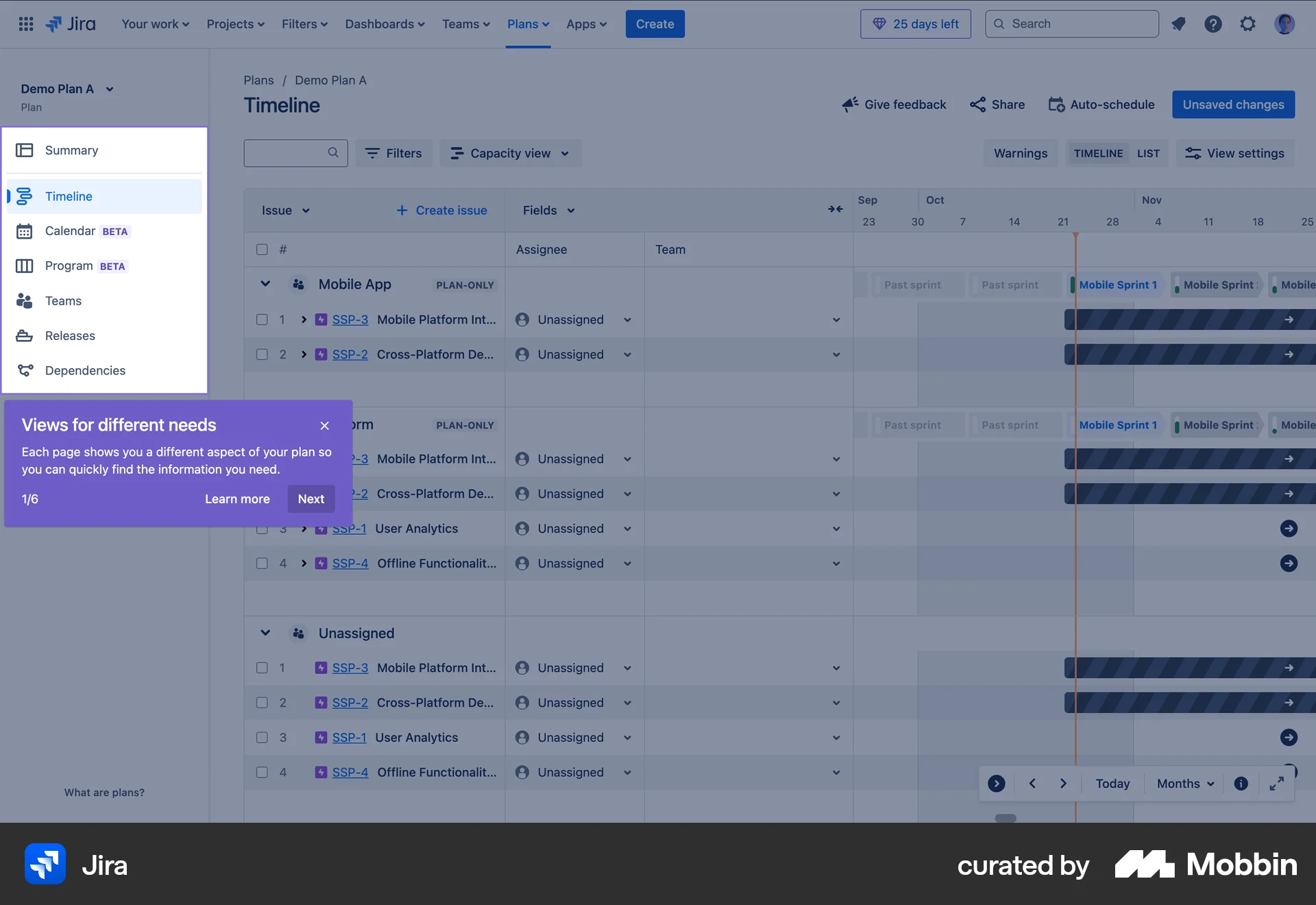 Jira Web screen containing Coach Marks UI element