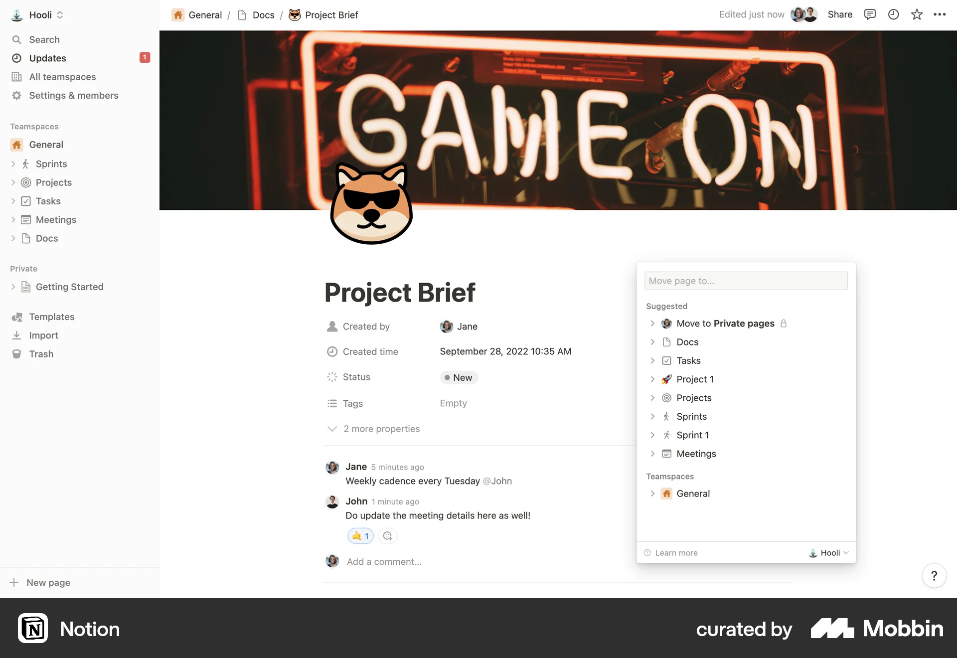 Notion Web Move screen
