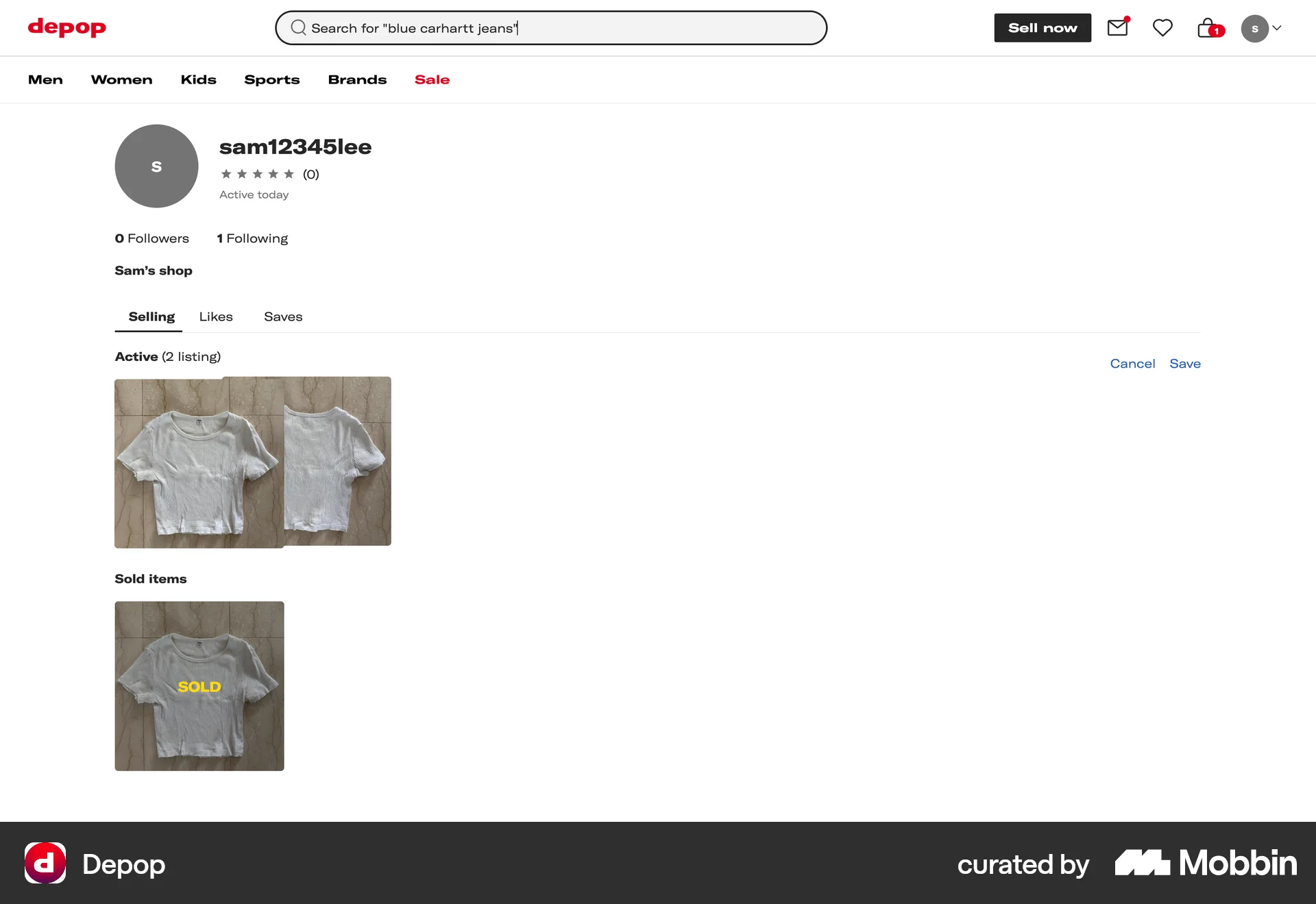 Depop Web Reorder screen
