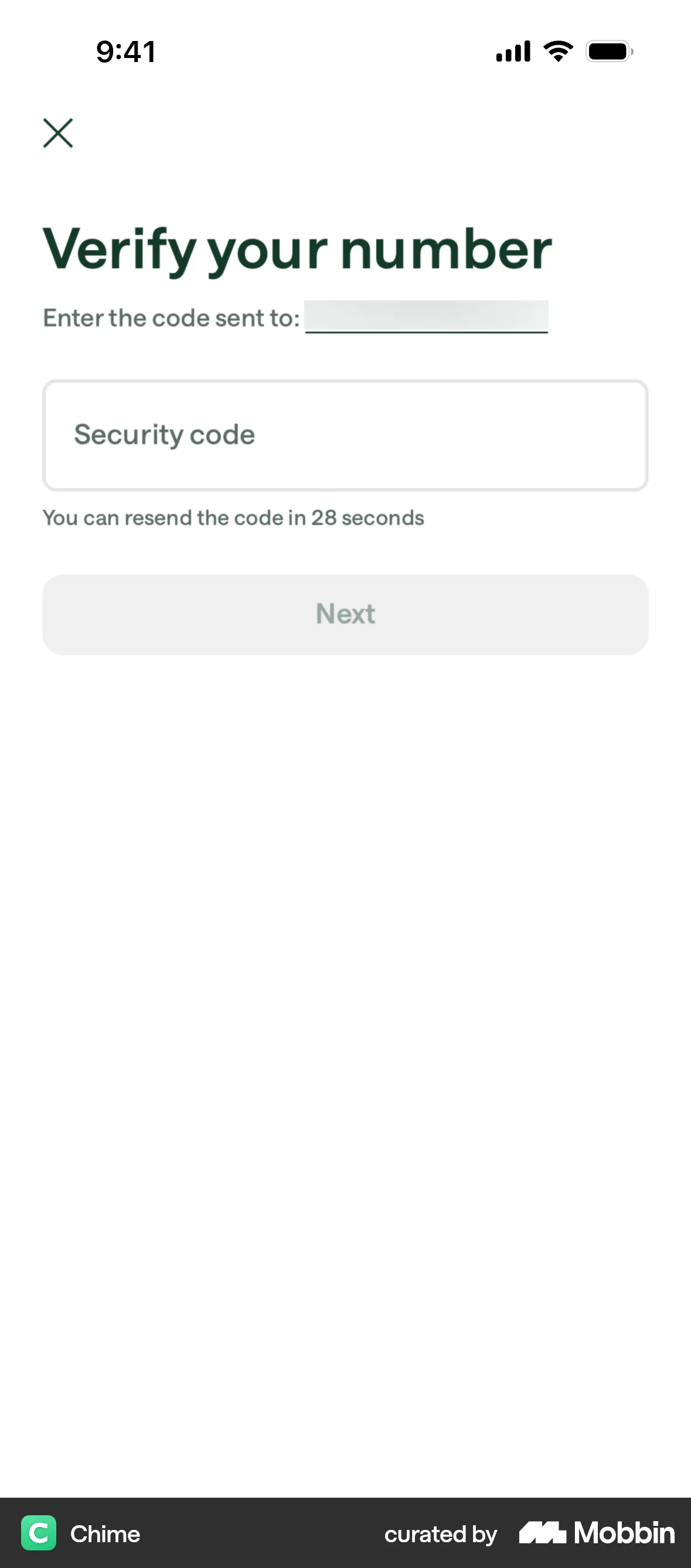 Chime Onboarding screen