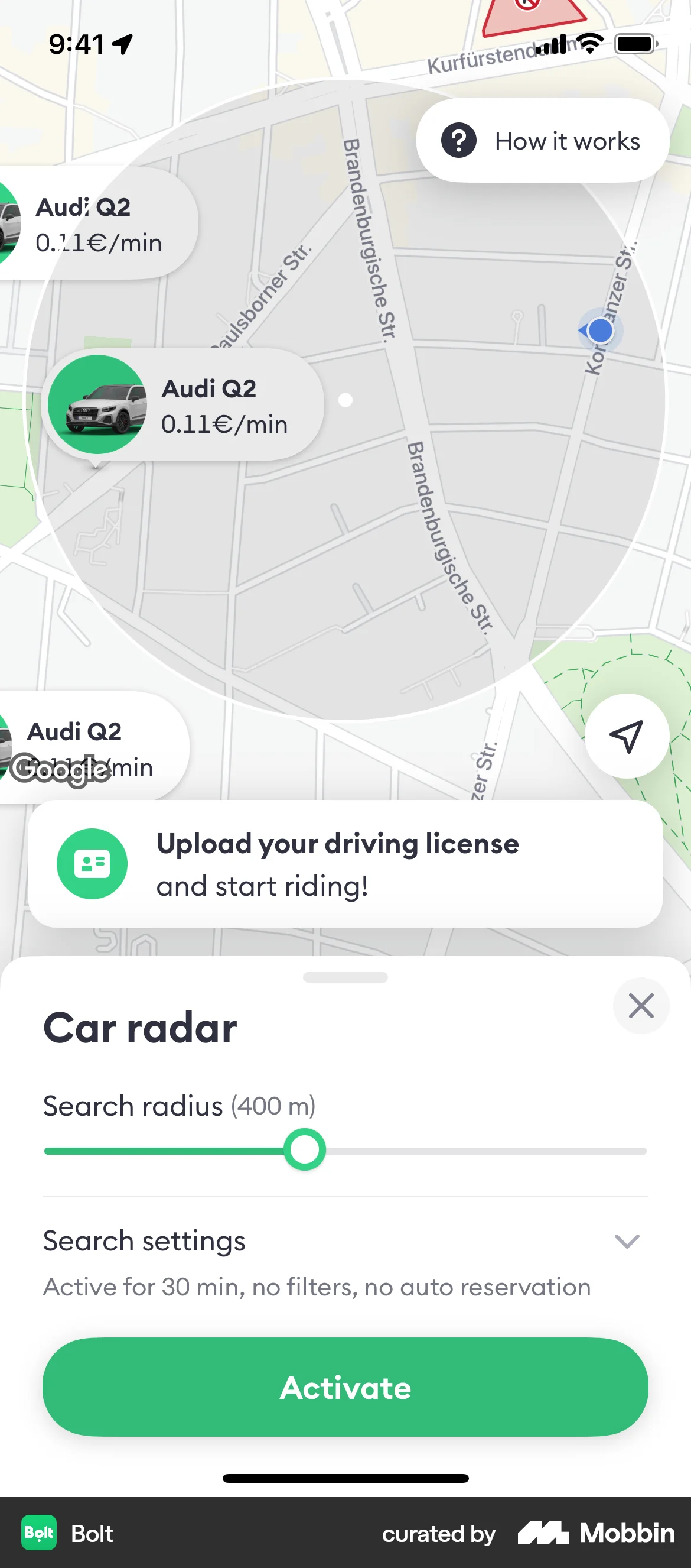 Bolt iOS screen containing Accordion UI element