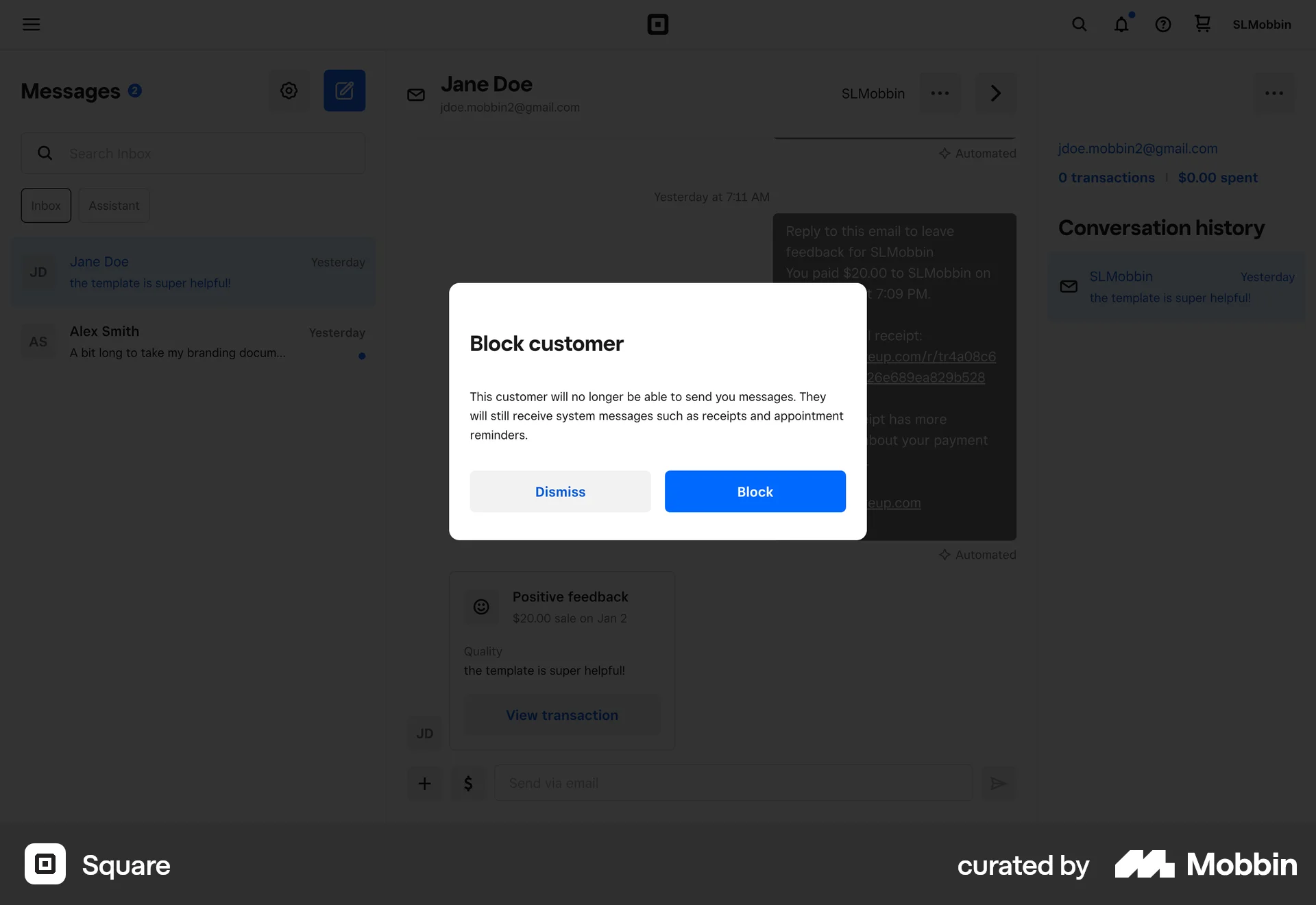 Square Web Ban & Block screen