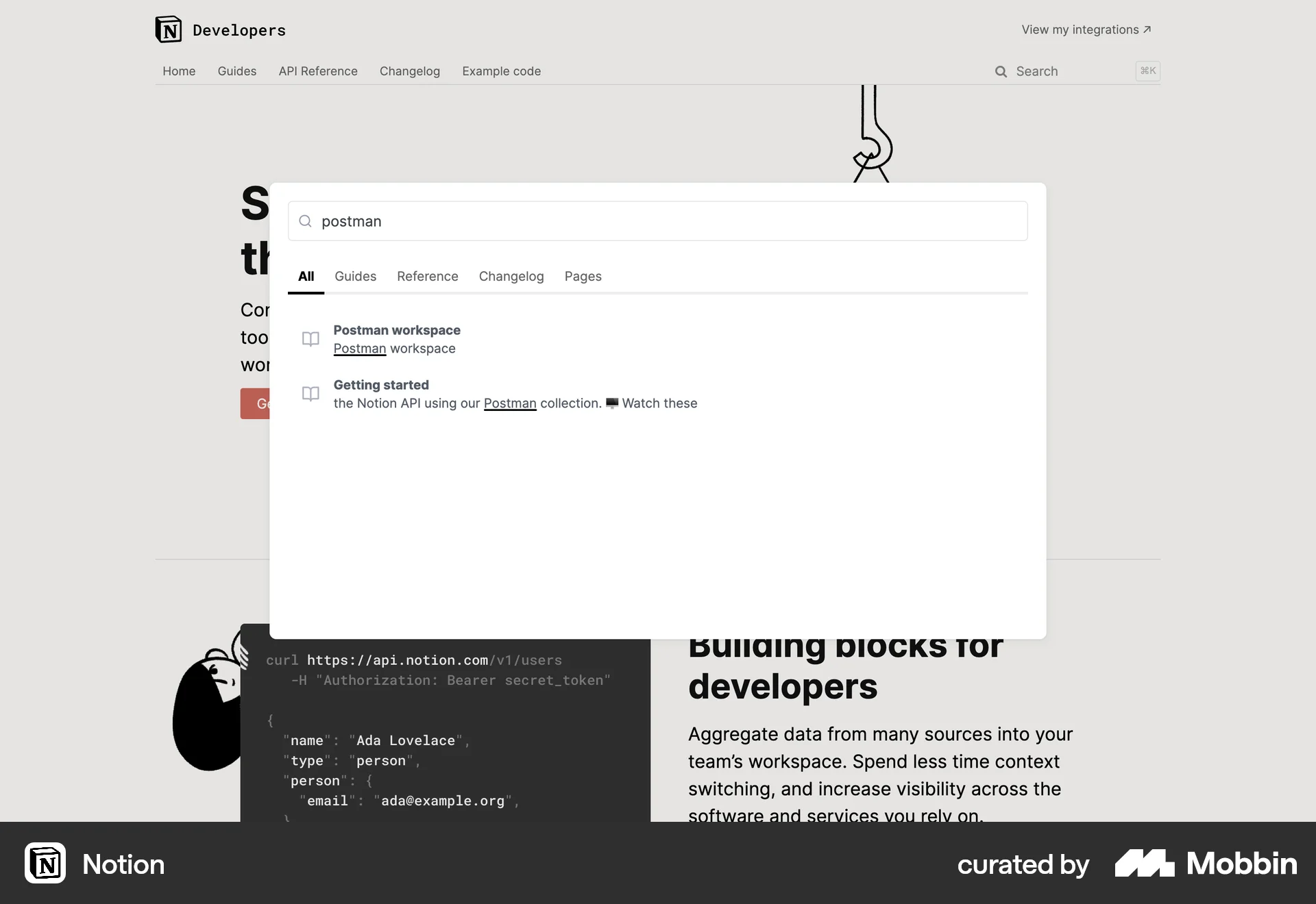 Notion Web Command Palette screen