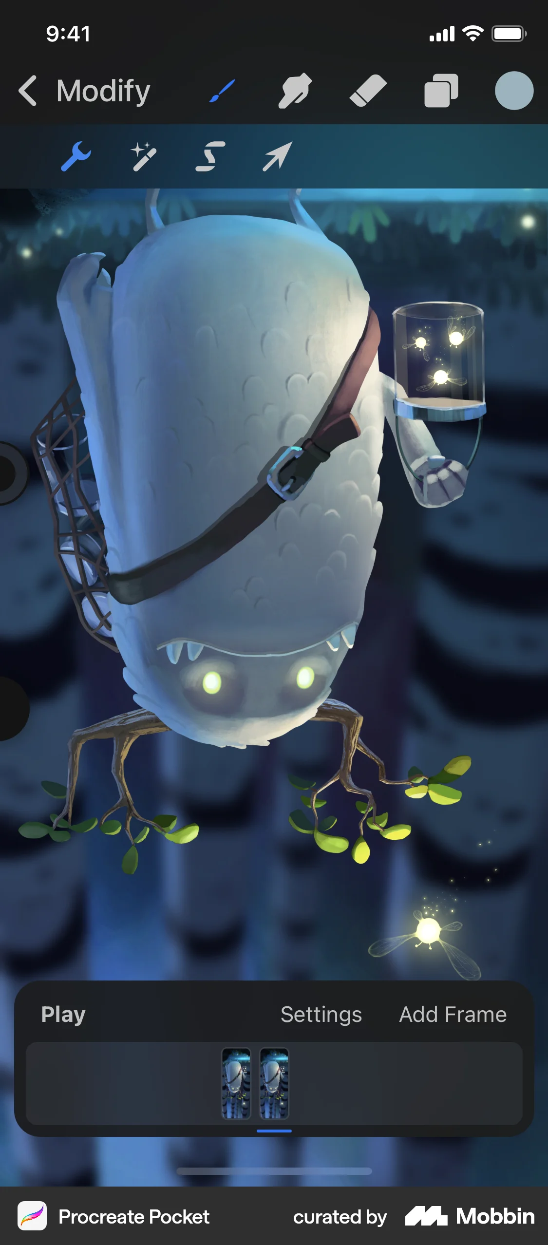 Procreate Pocket iOS Media Editor screen