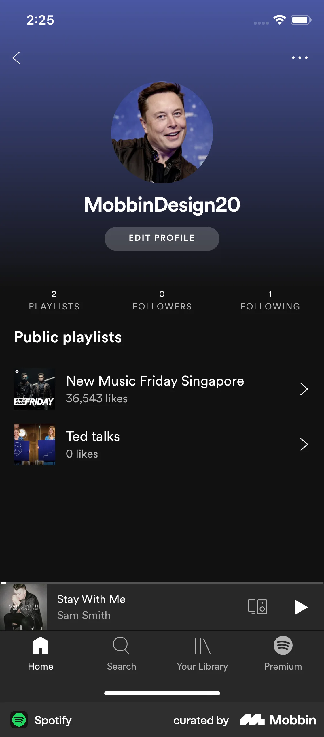 Spotify iOS Playlists screen