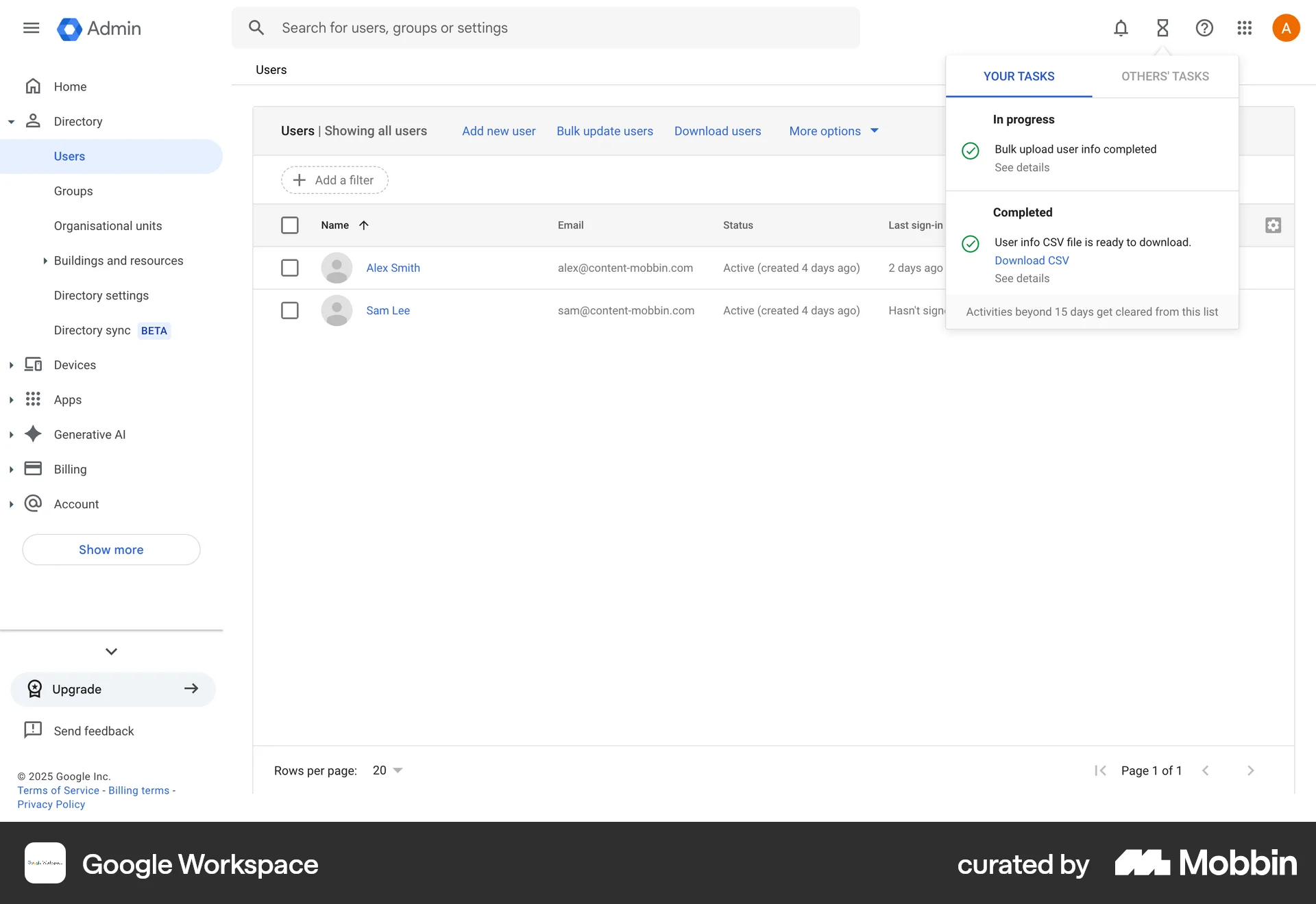 Google Workspace Web Admin UI screen