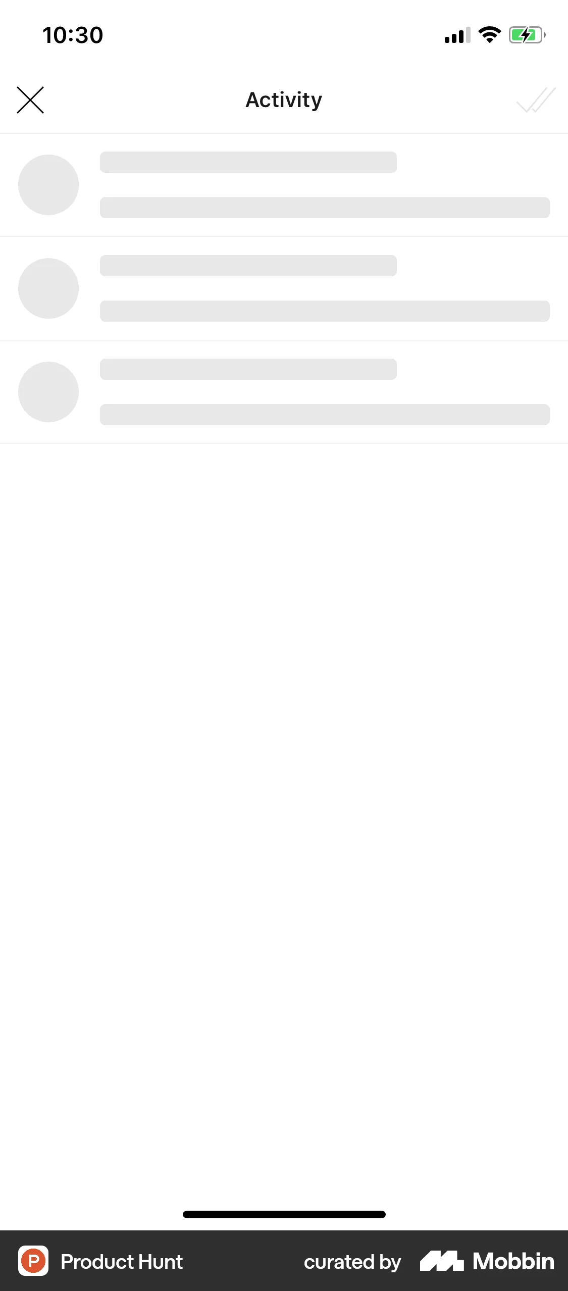 Product Hunt iOS Notifications screen
