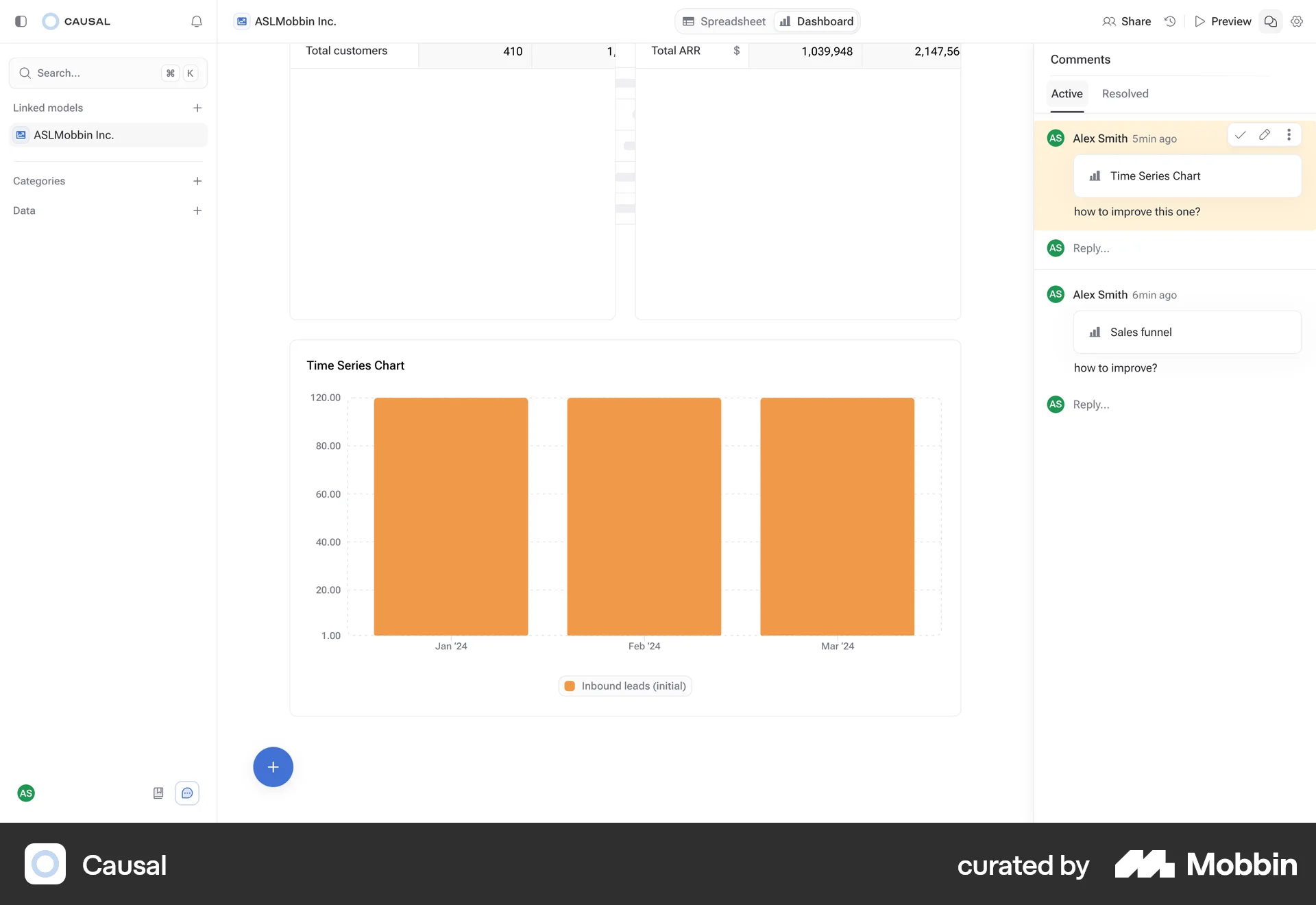 Causal Web Action Option screen